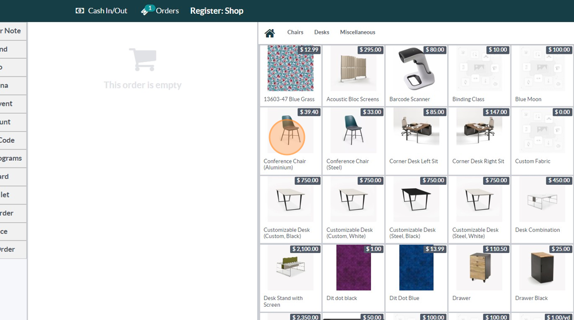 Screenshot of: Add item(s) to the cart