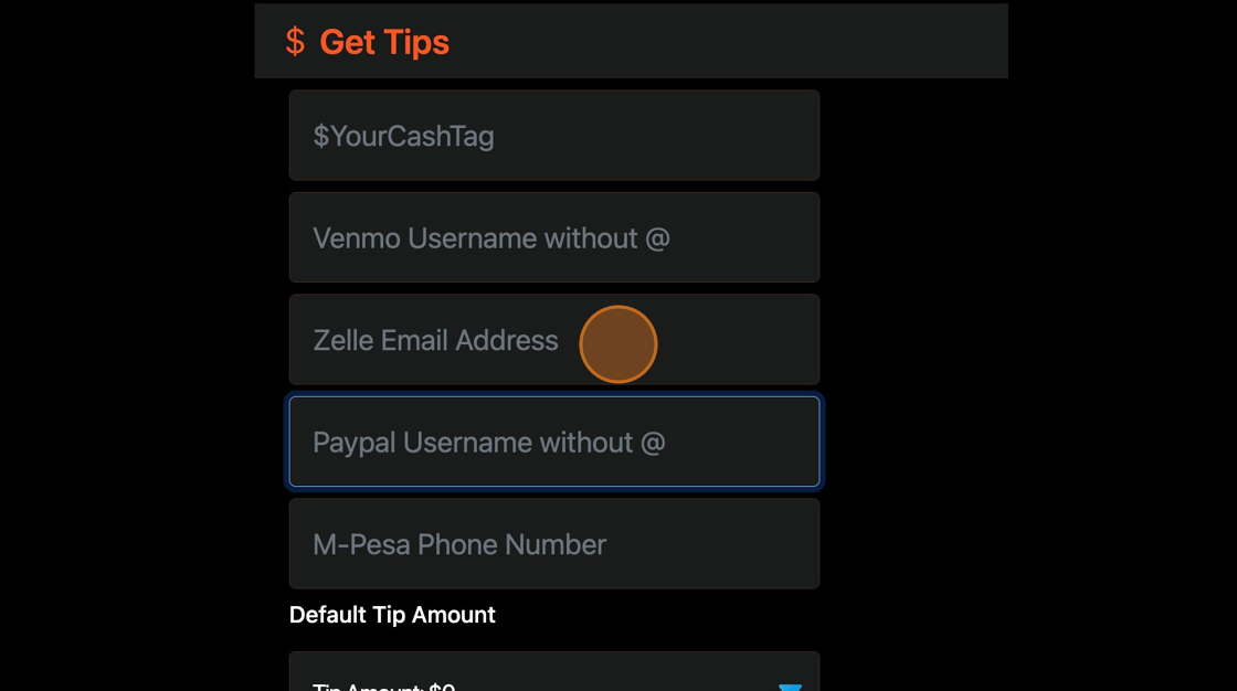 Screenshot of: Enter your payment options
