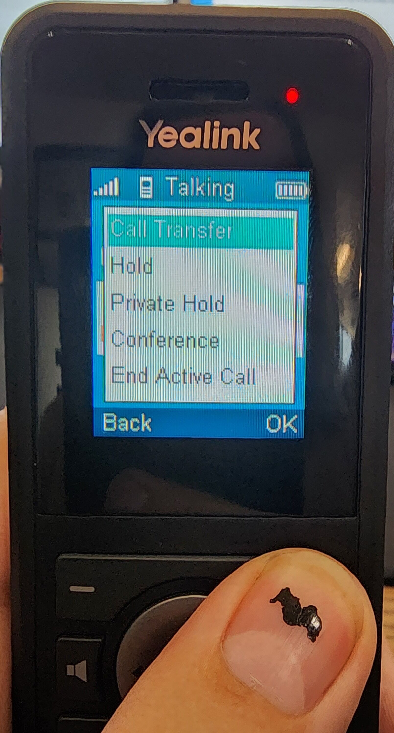 Screenshot of: Press Call Transfer.
