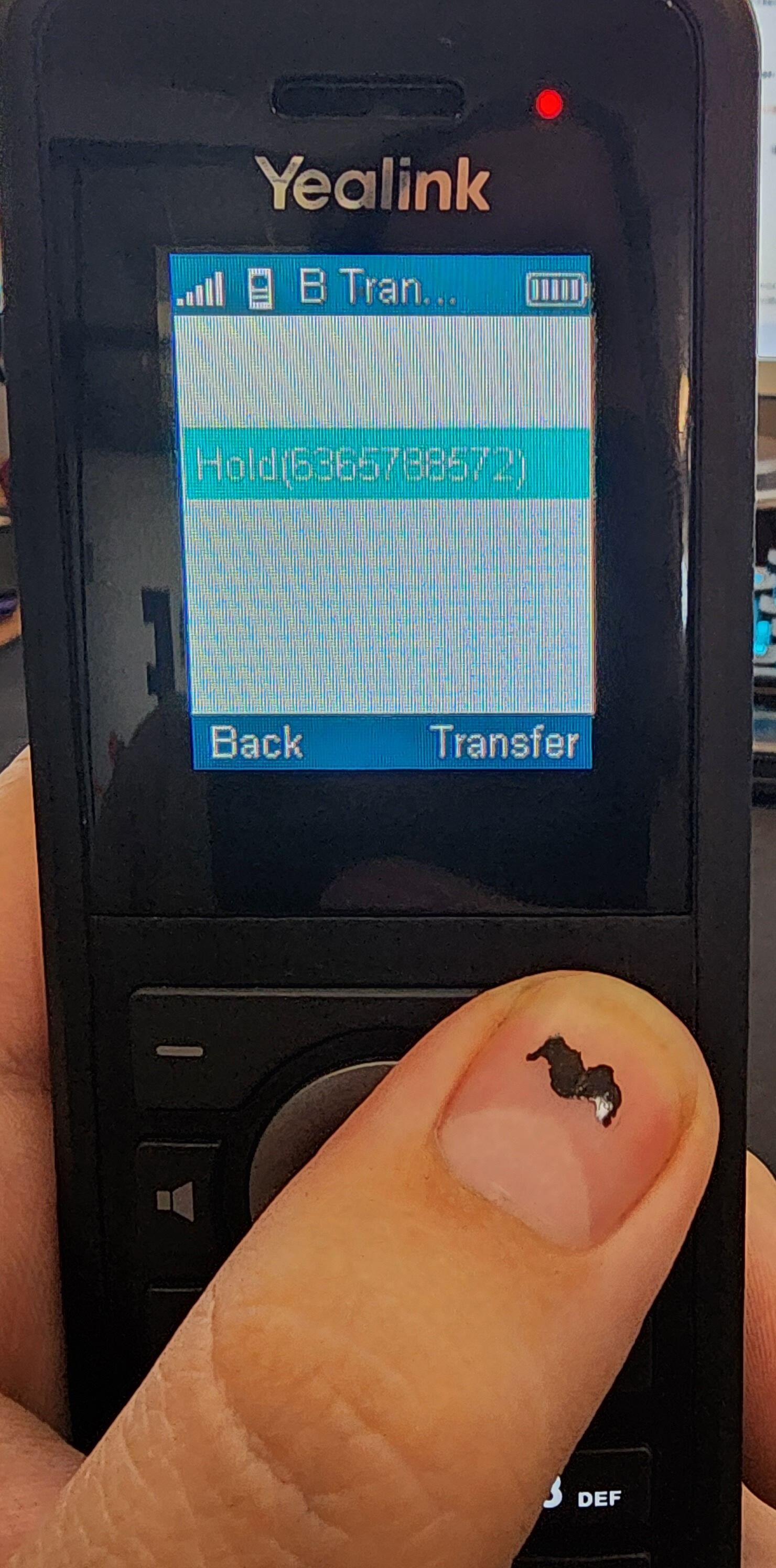 Screenshot of: Next hit transfer using the right button once again. 