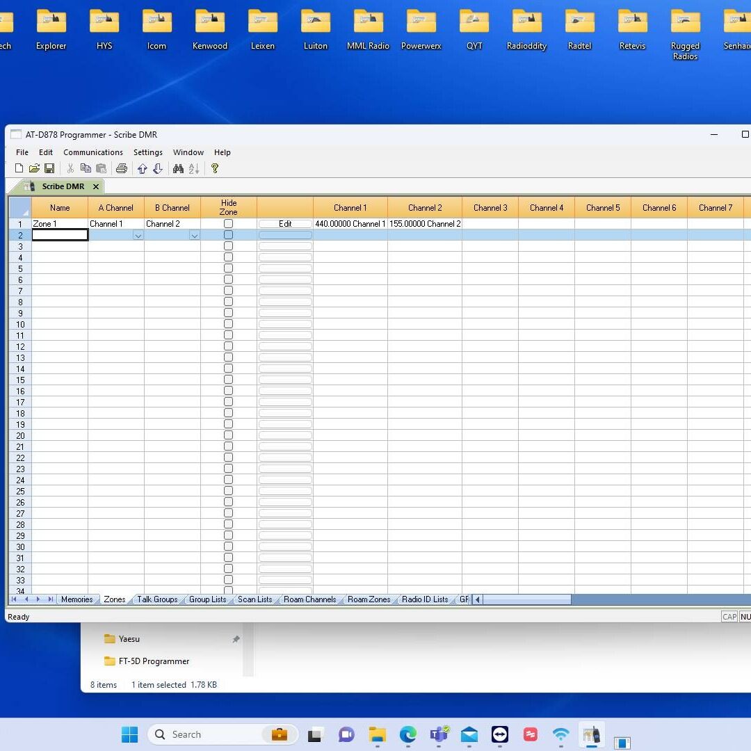 Screenshot of: To create a new zone,  click in the first available cell in the name column and name your zone. Once finished, press "Enter" on the keyboard.