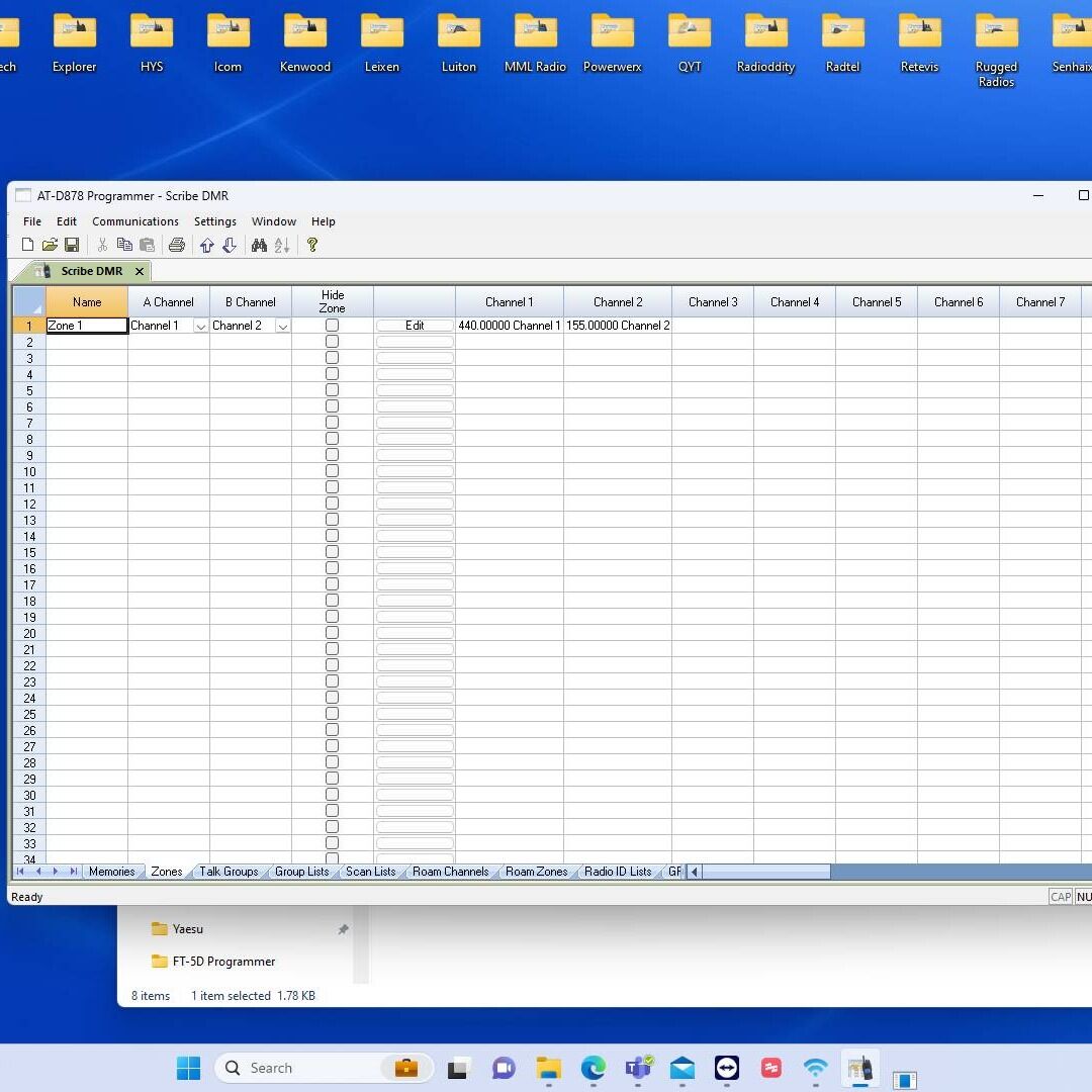 Screenshot of: Once in the zones portion of the software, one can either add memories to an existing zone or create a new zone. To use an existing zone click "Edit."