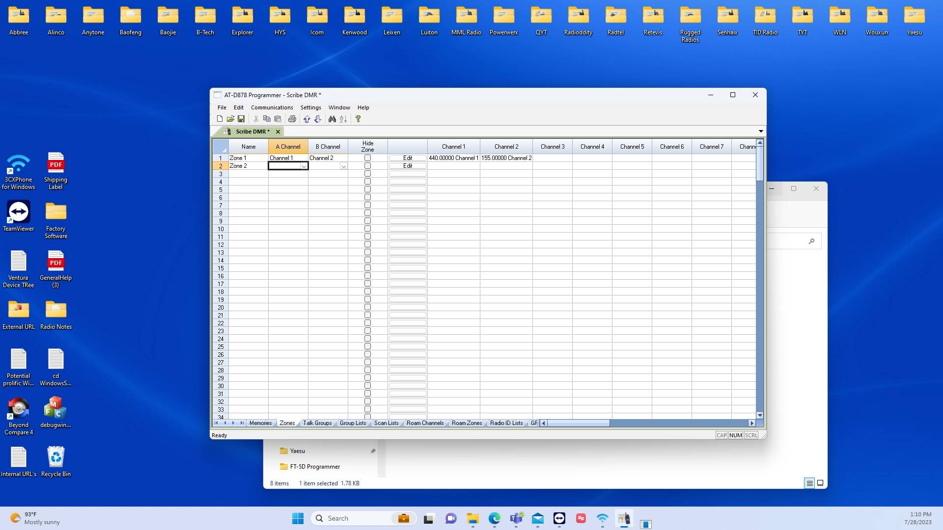 Screenshot of: Click "Edit" to open the zone edit dialogue menu.
