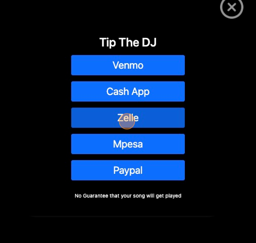 Screenshot of: Choose the Payment Option