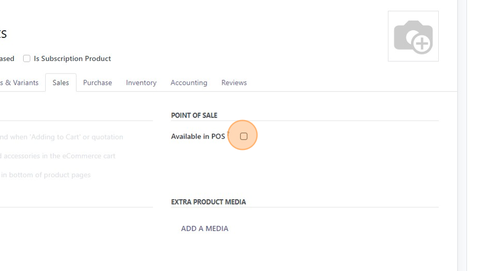 Screenshot of: Click the "Available in POS?" field.