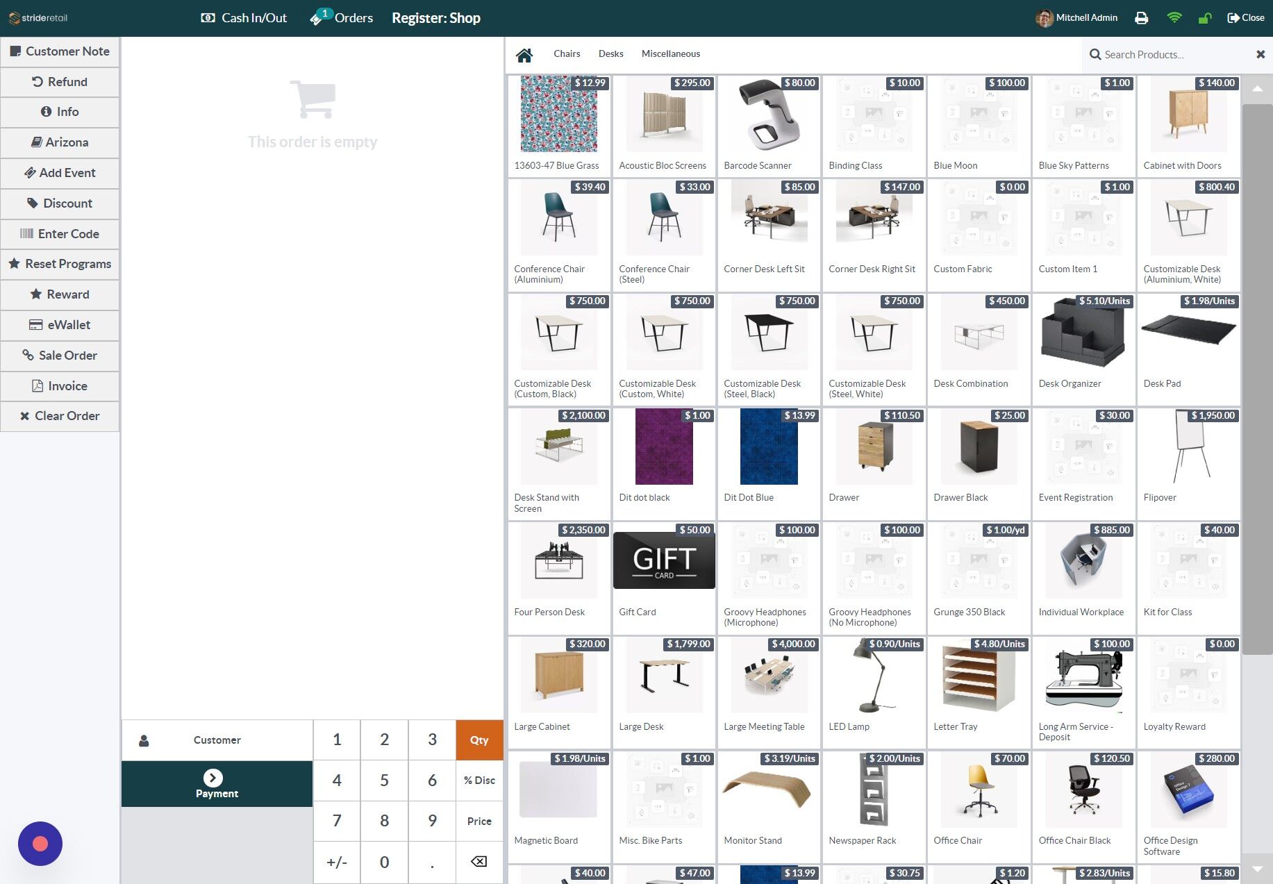 Screenshot of: Click the "Search Products..." field.