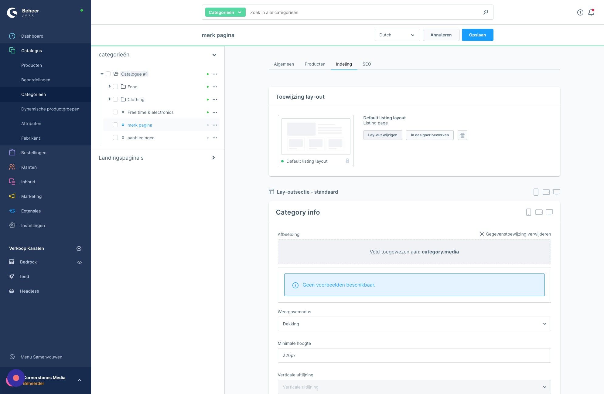 Screenshot of: Klik "Lay-out wijzigen"
