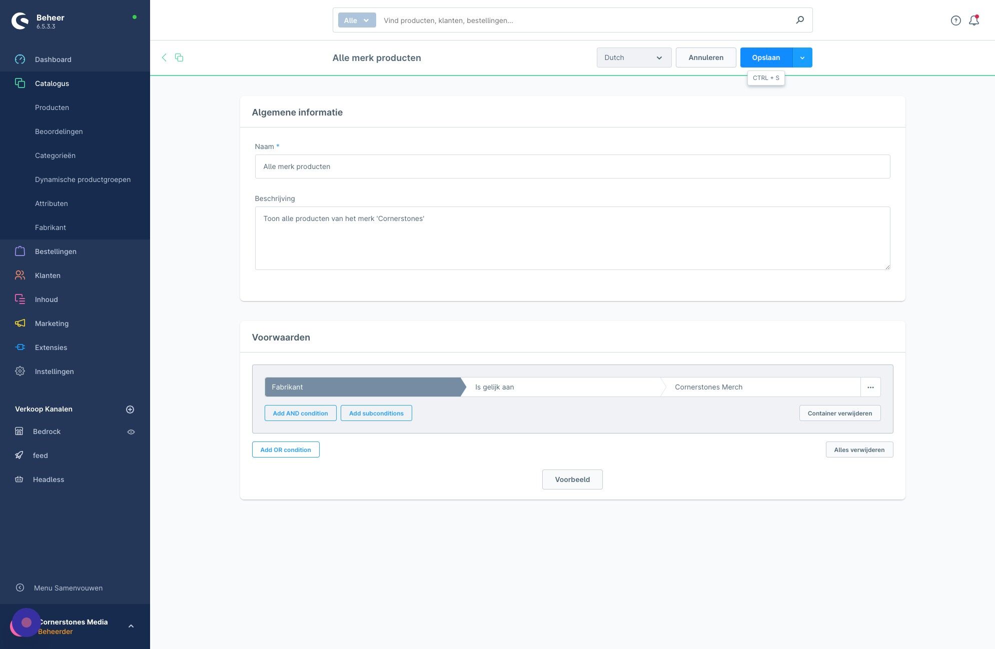 Screenshot of: Klik "Opslaan"
