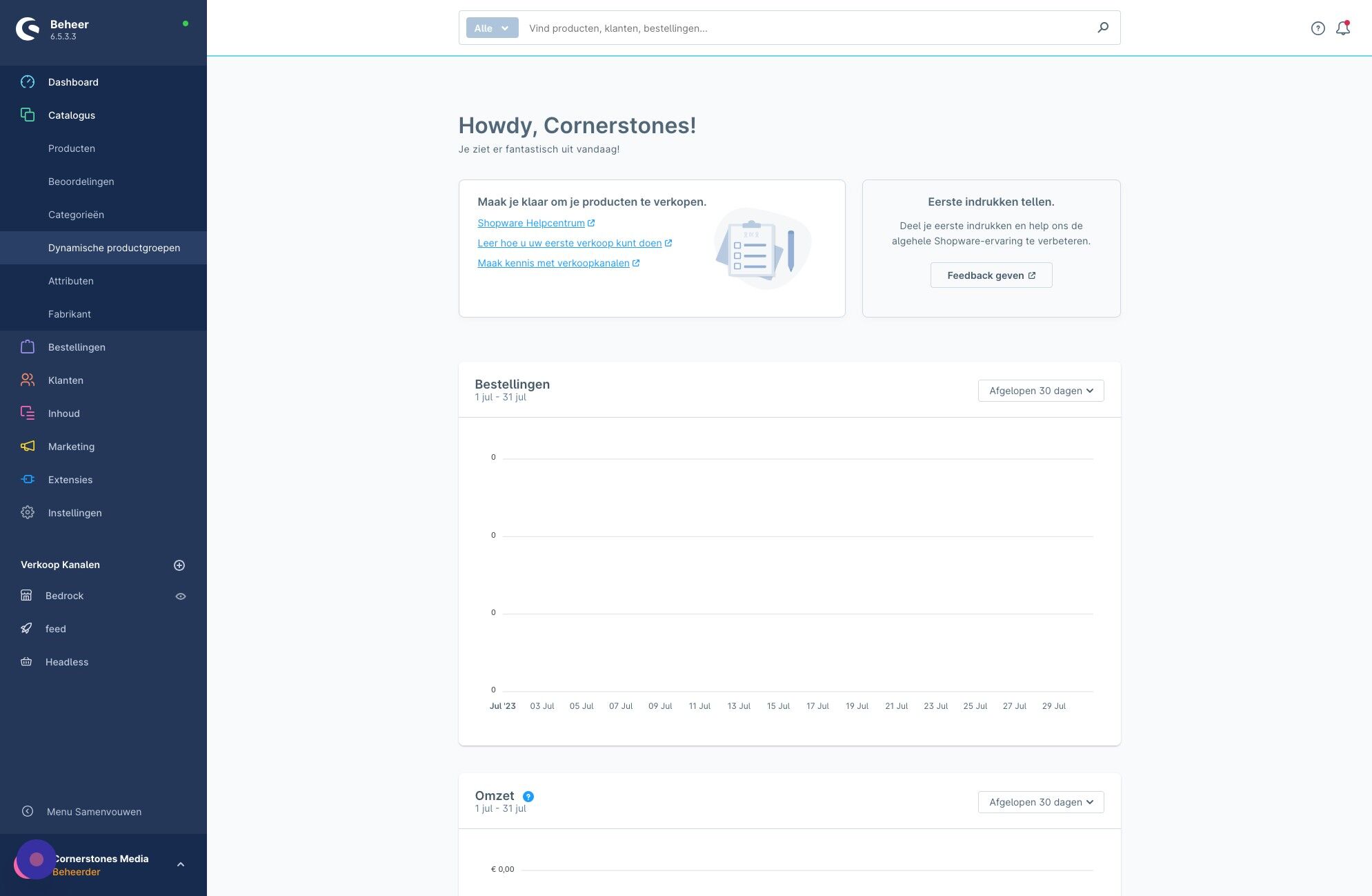 Screenshot of: Klik "Dynamische productgroepen"