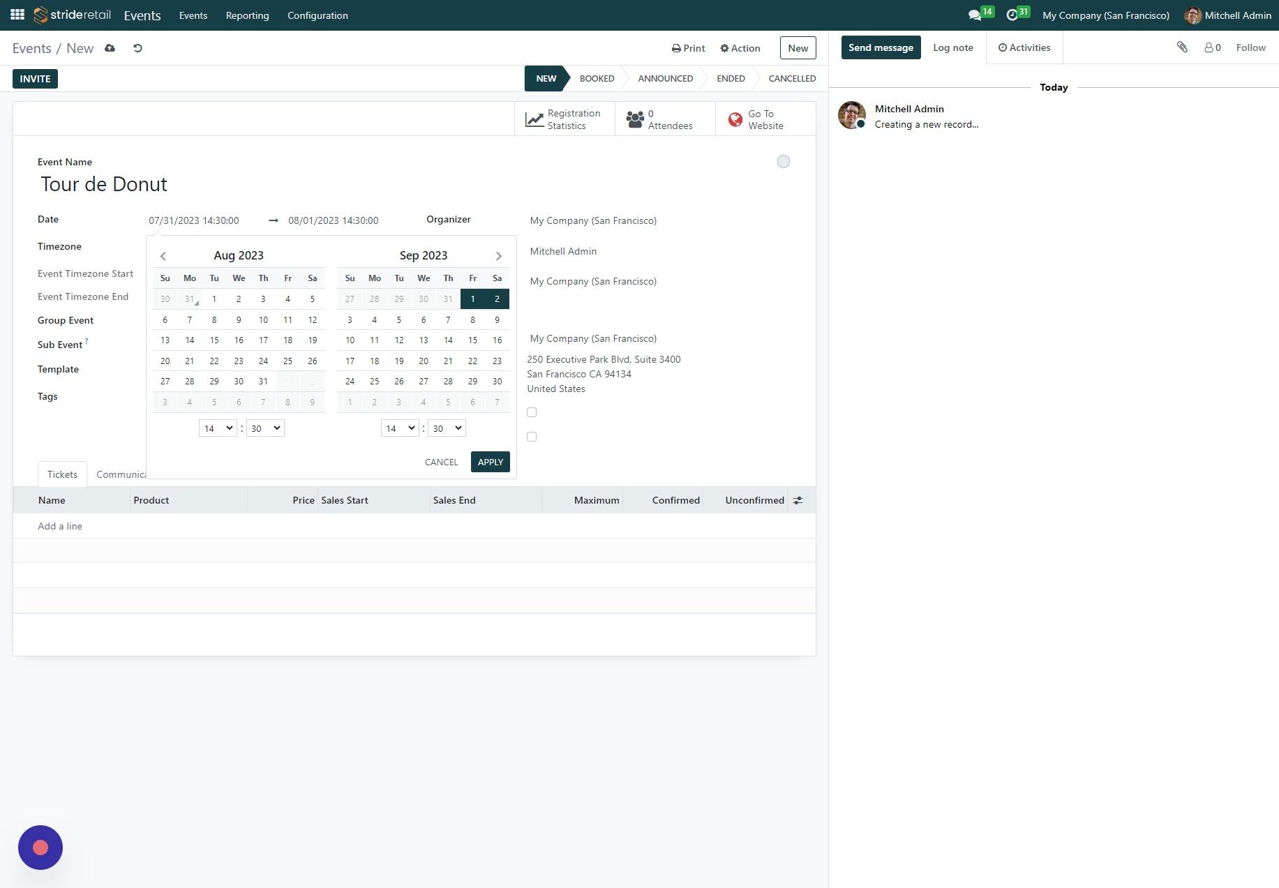 Screenshot of: Click this dropdown to edit the time.