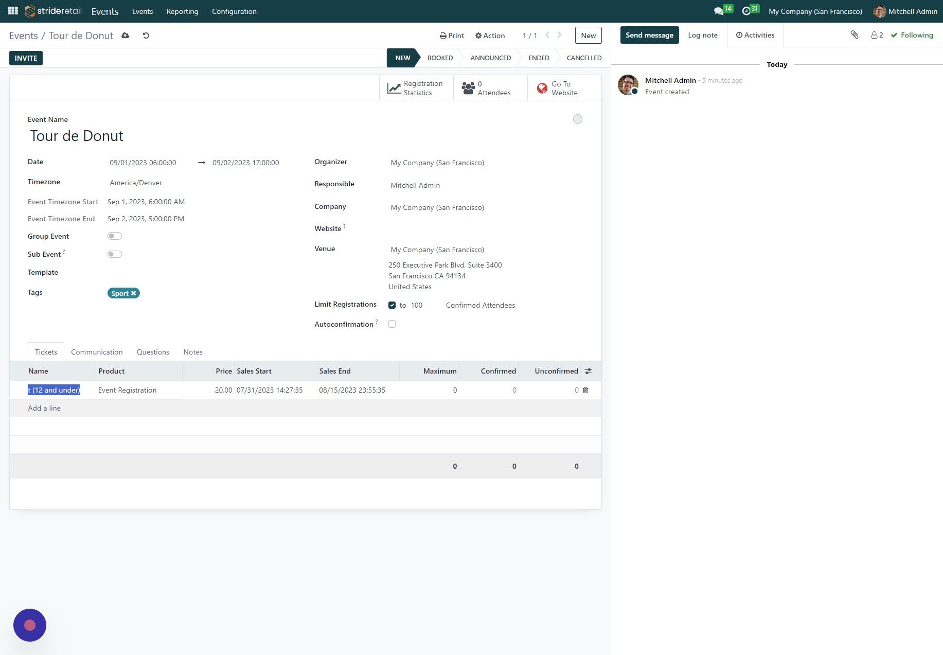 Screenshot of: Click "Add a line" to add another ticket.