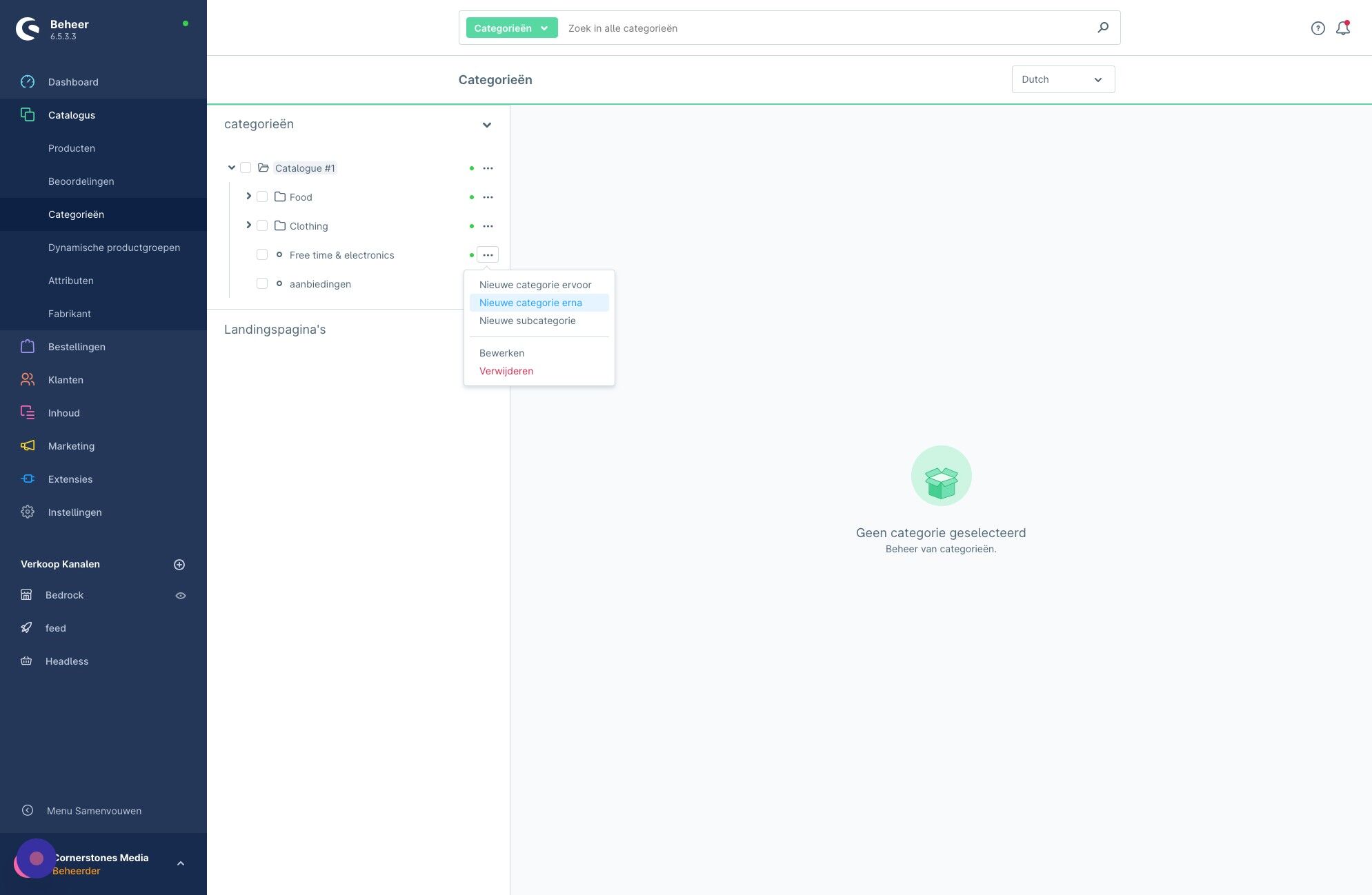 Screenshot of: Maak een pagina aan voor het merken overzicht