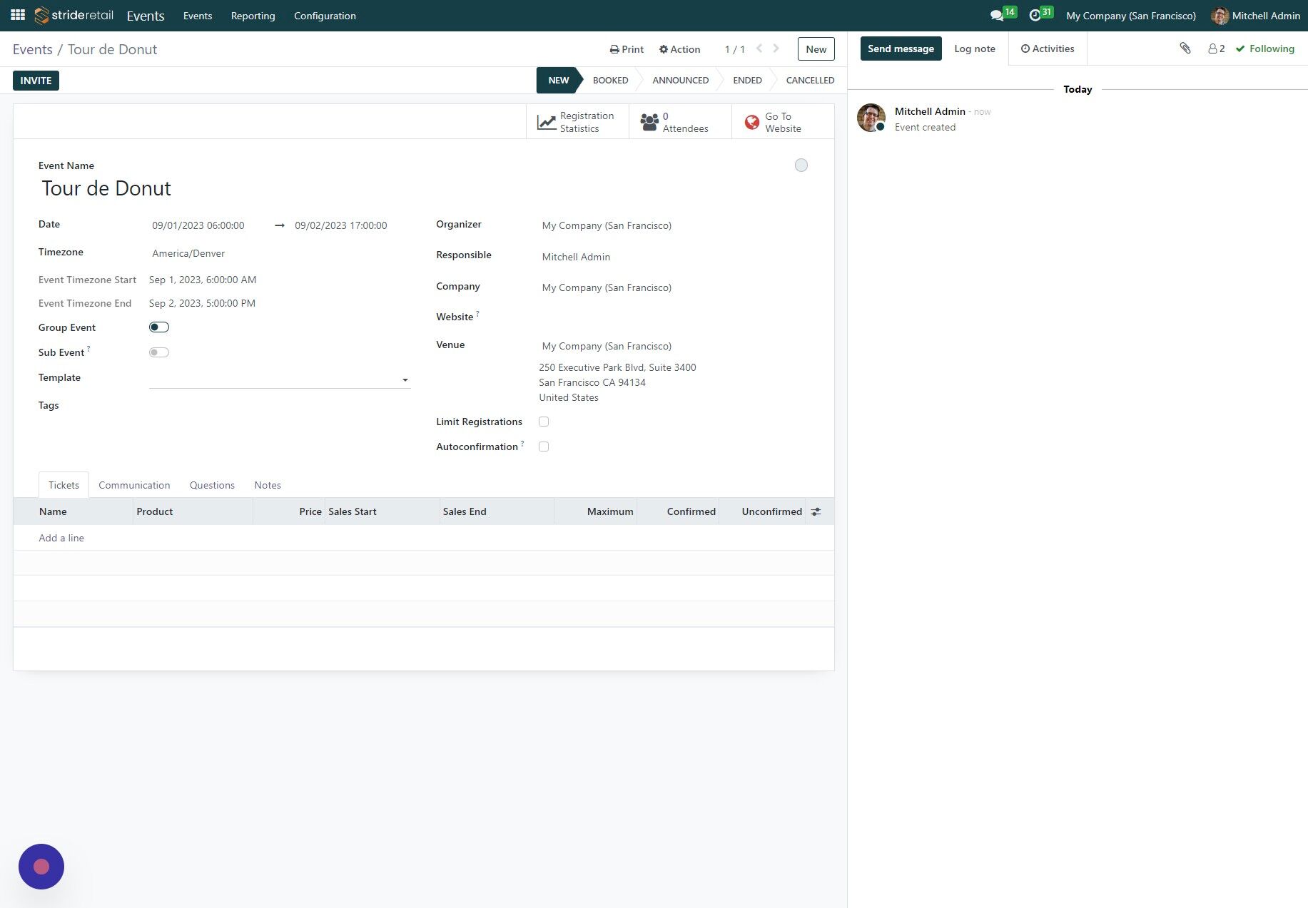 Screenshot of: The template field allows you to select a template.  There is a separate training on how to create new templates.