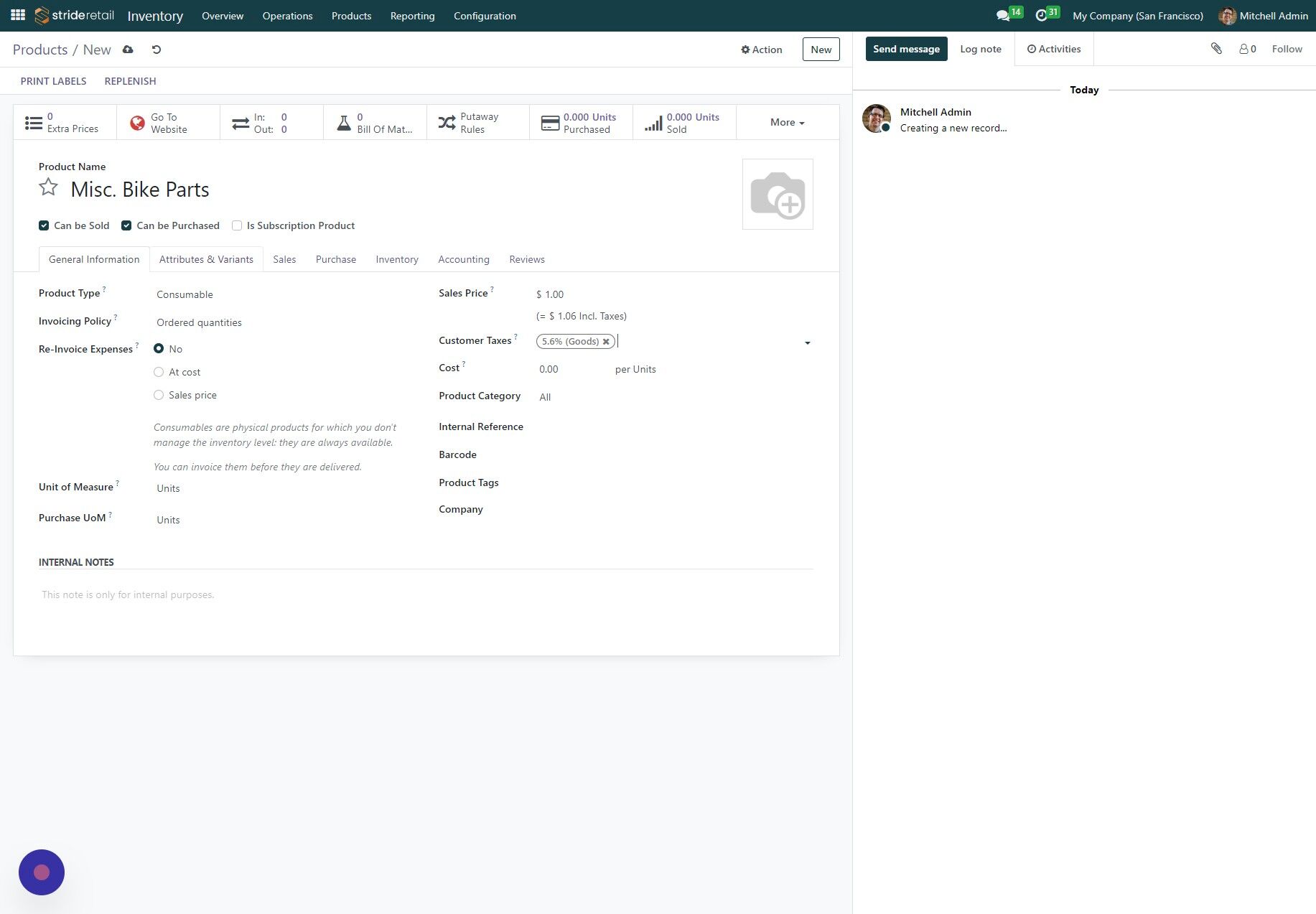 Screenshot of: Click "Attributes & Variants"