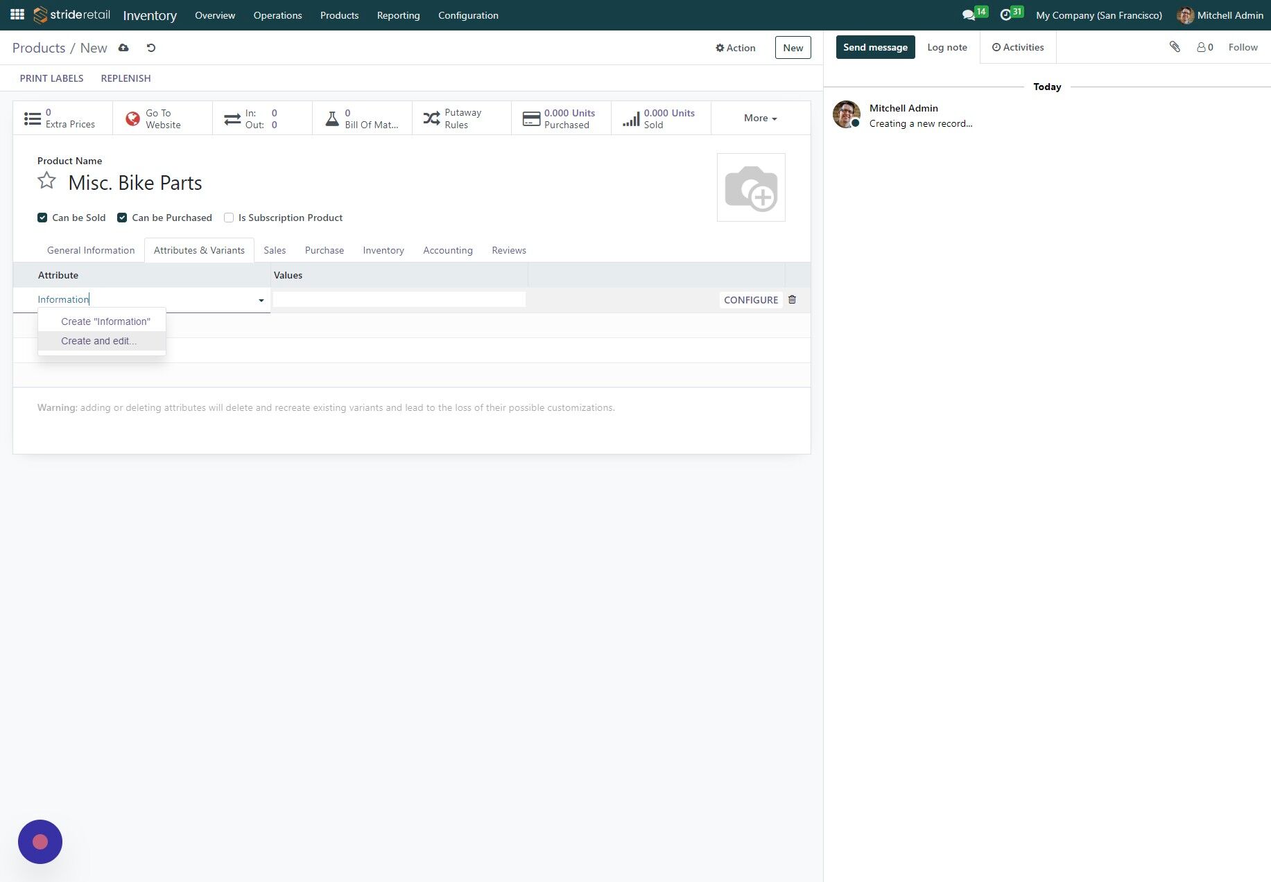 Screenshot of: Click "Create and edit..."