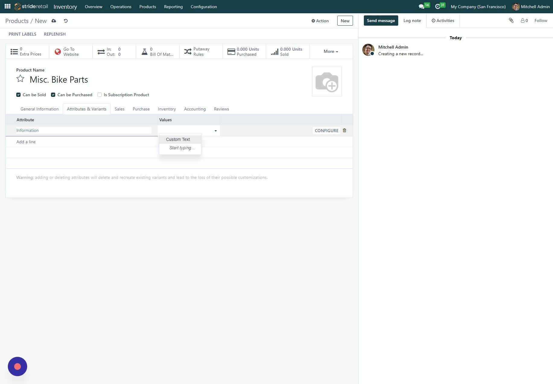 Screenshot of: Click "Custom Text"