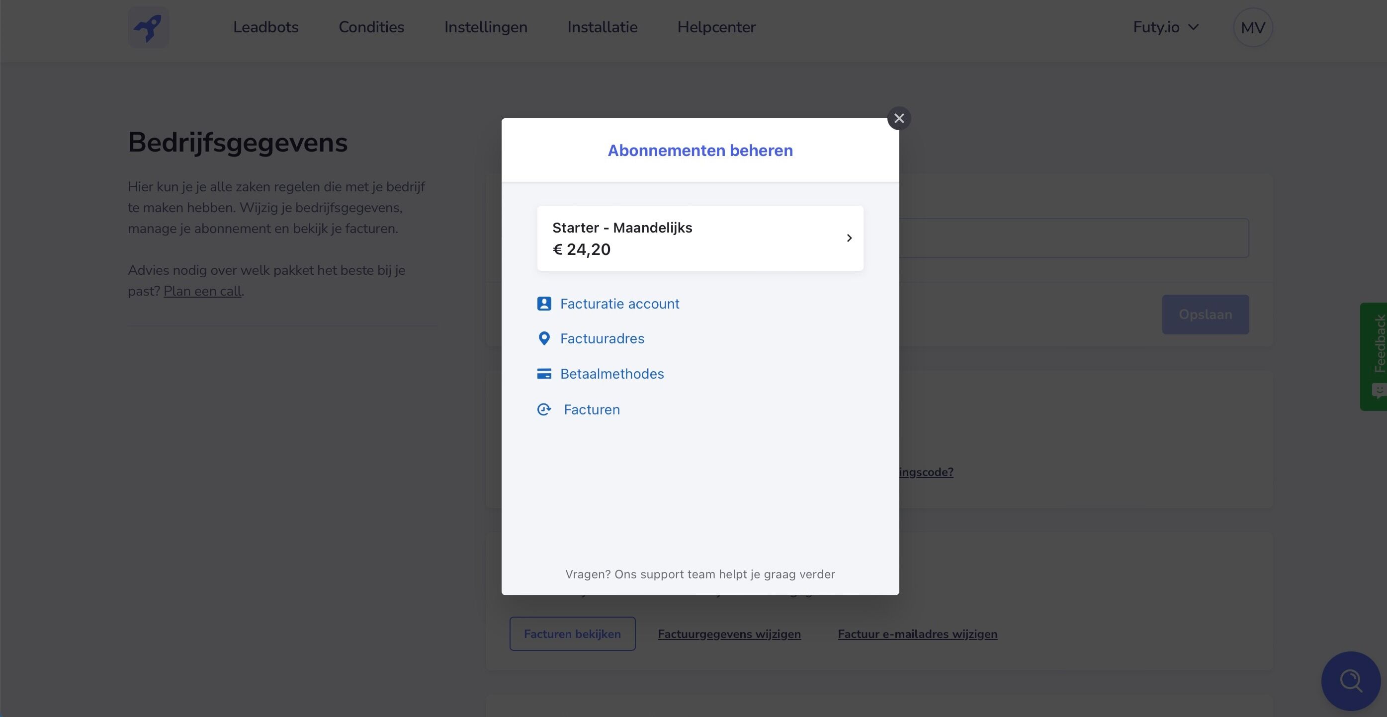 Screenshot of: Druk op het kruisje en je gegevens zijn aangepast 🎉