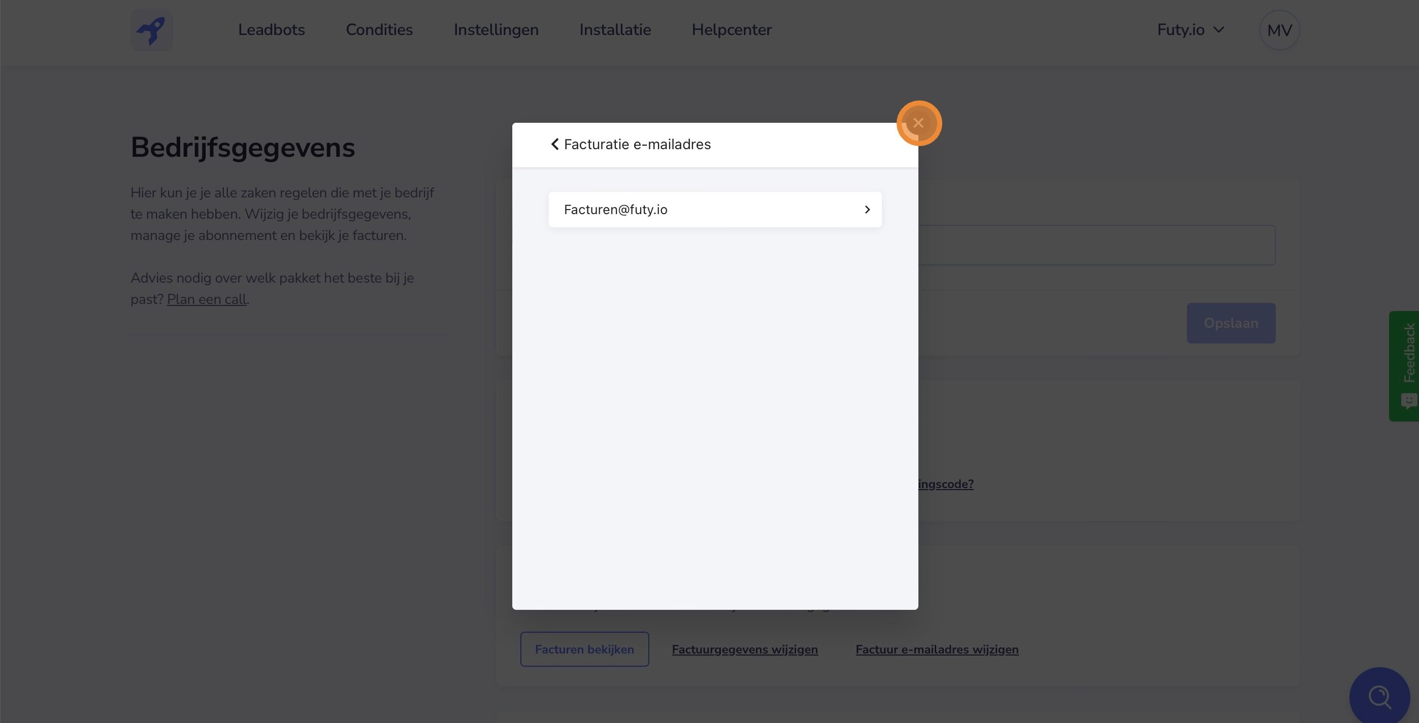 Screenshot of: Druk op het kruisje en je gegevens zijn aangepast 🎉