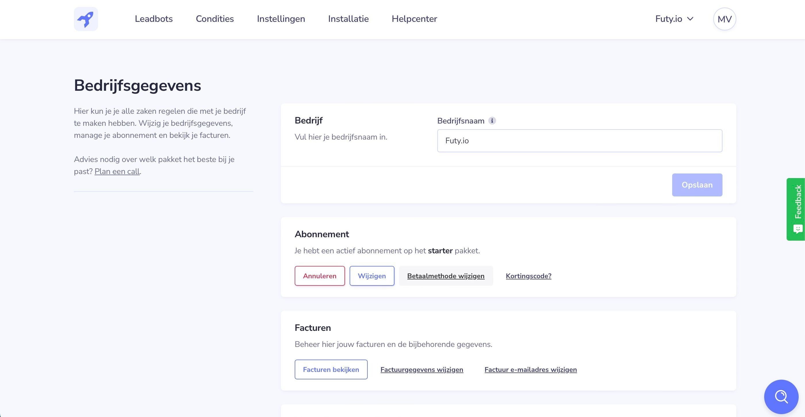 Screenshot of: Kijk bij de optie Abonnement en druk op "Betaalmethode wijzigen".