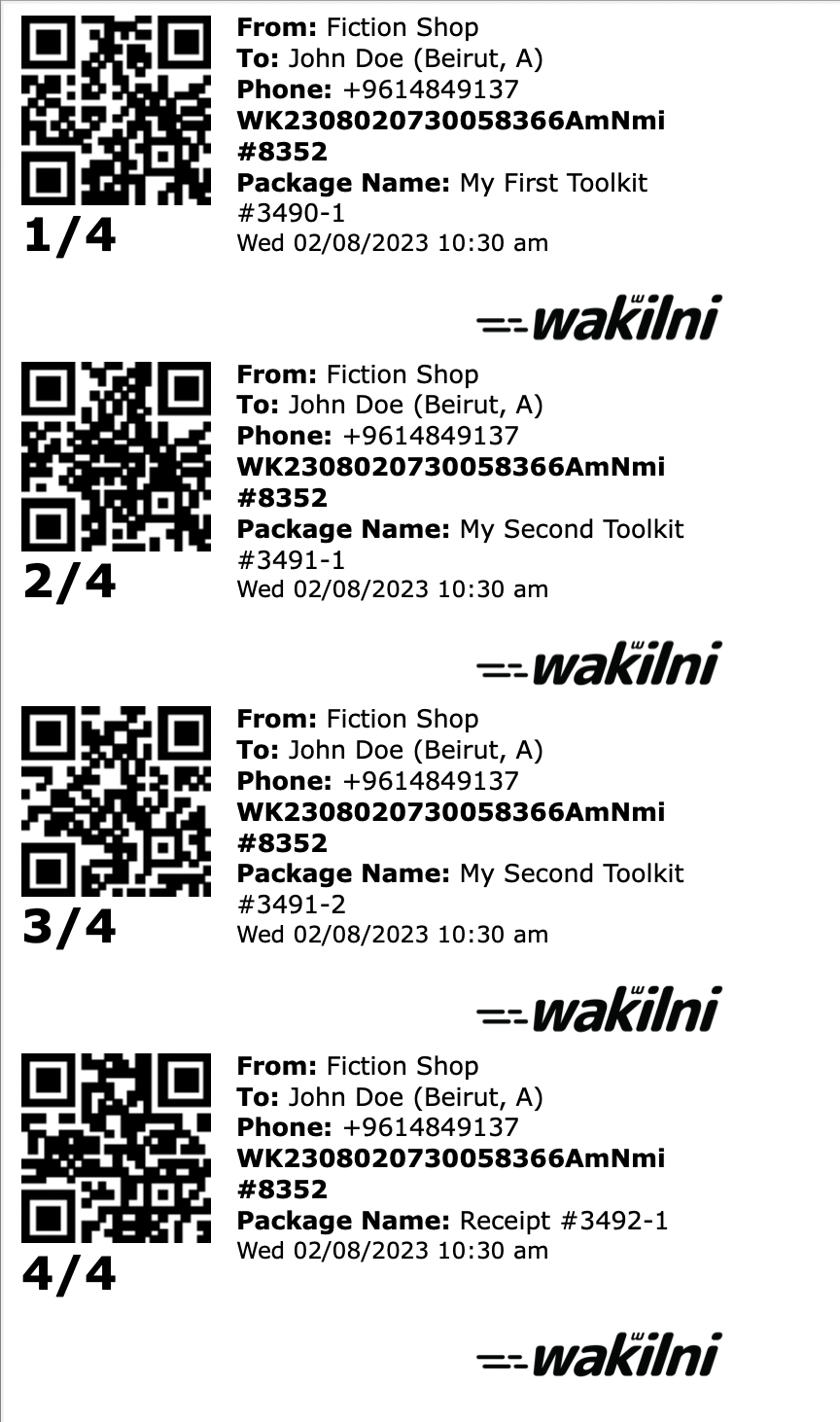 Screenshot of: Check the package barcodes instead of one barcode for order