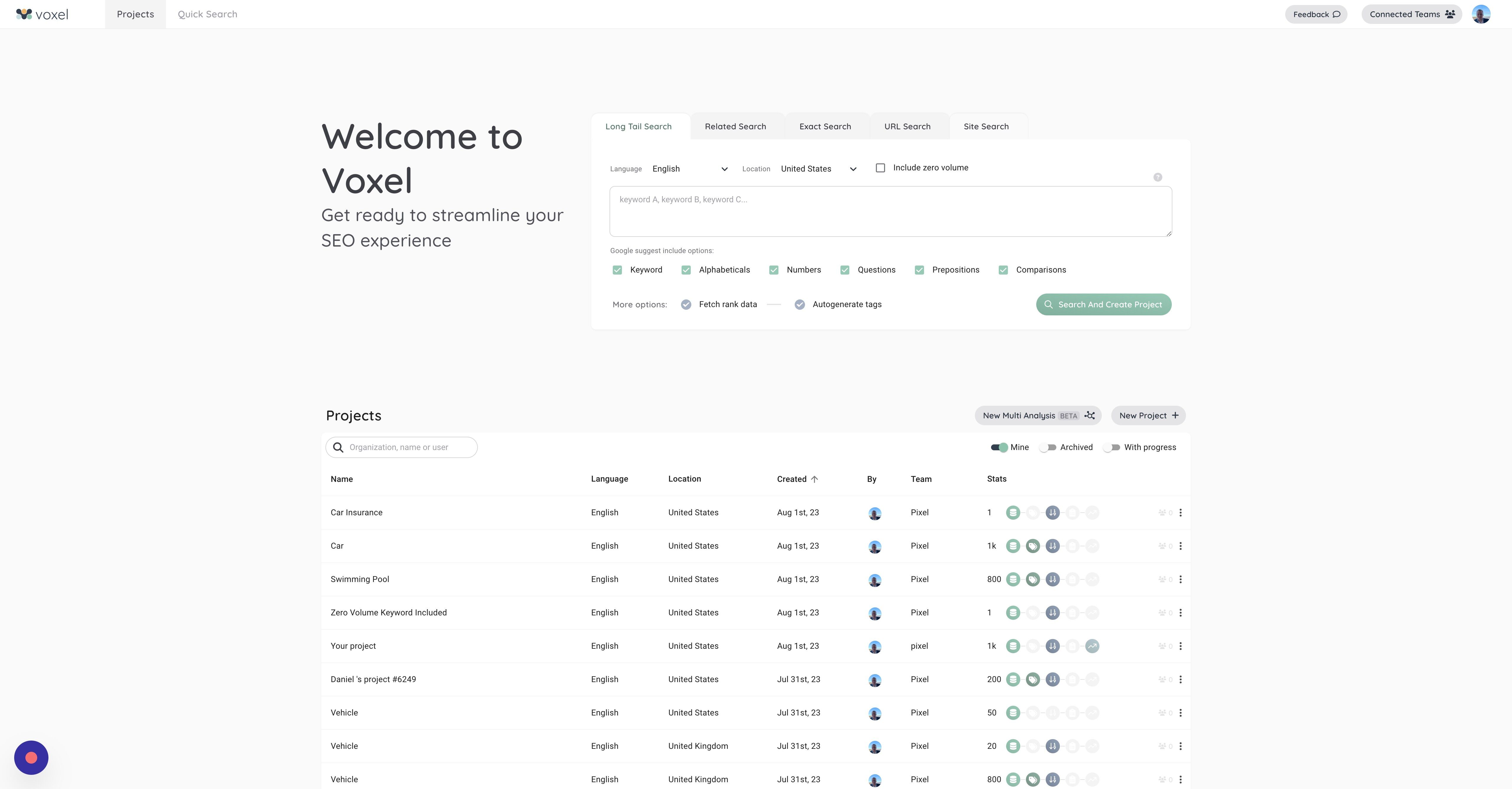 Screenshot of: Click "Site Search"