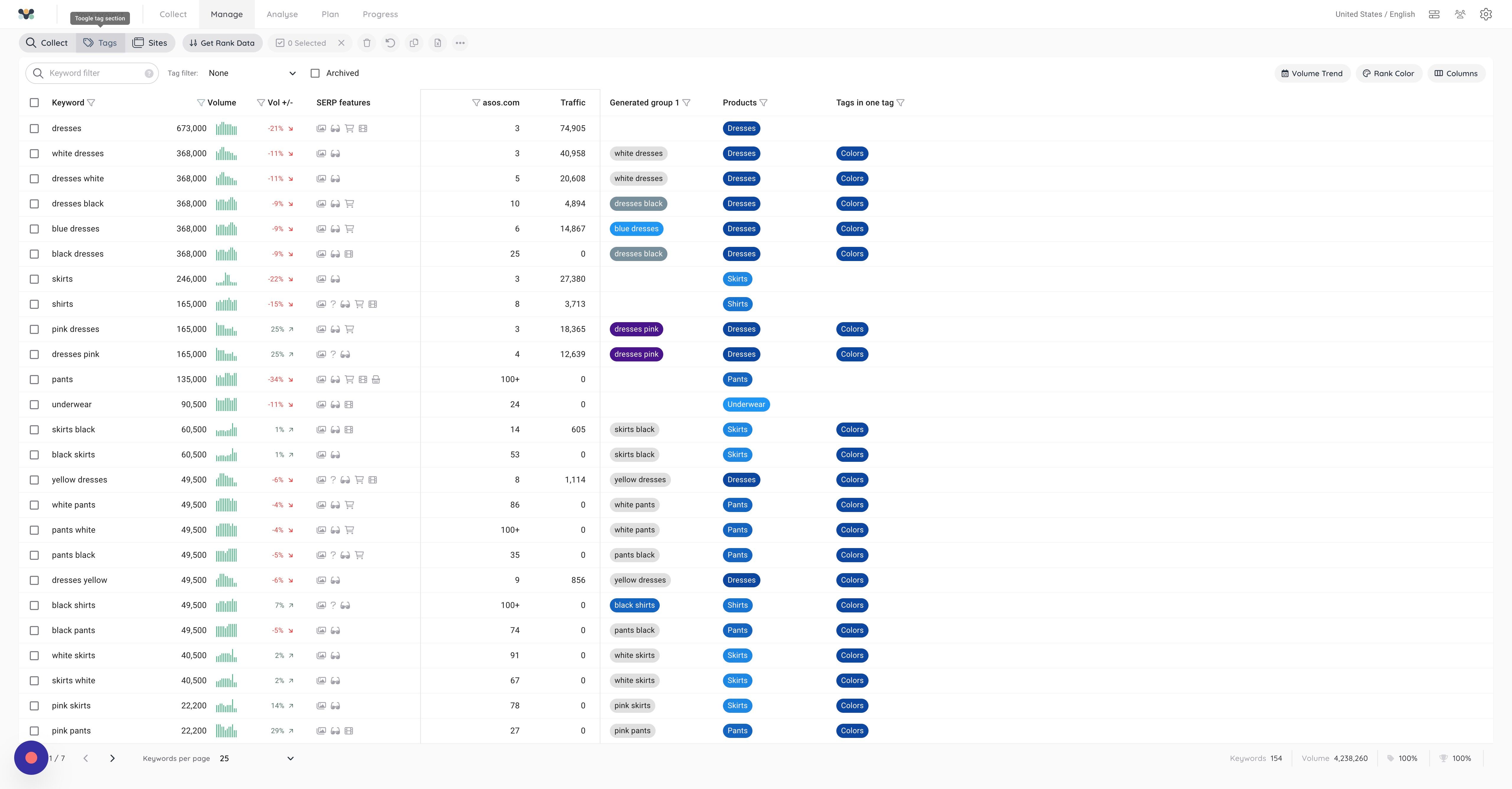 Screenshot of: Click "Tags"