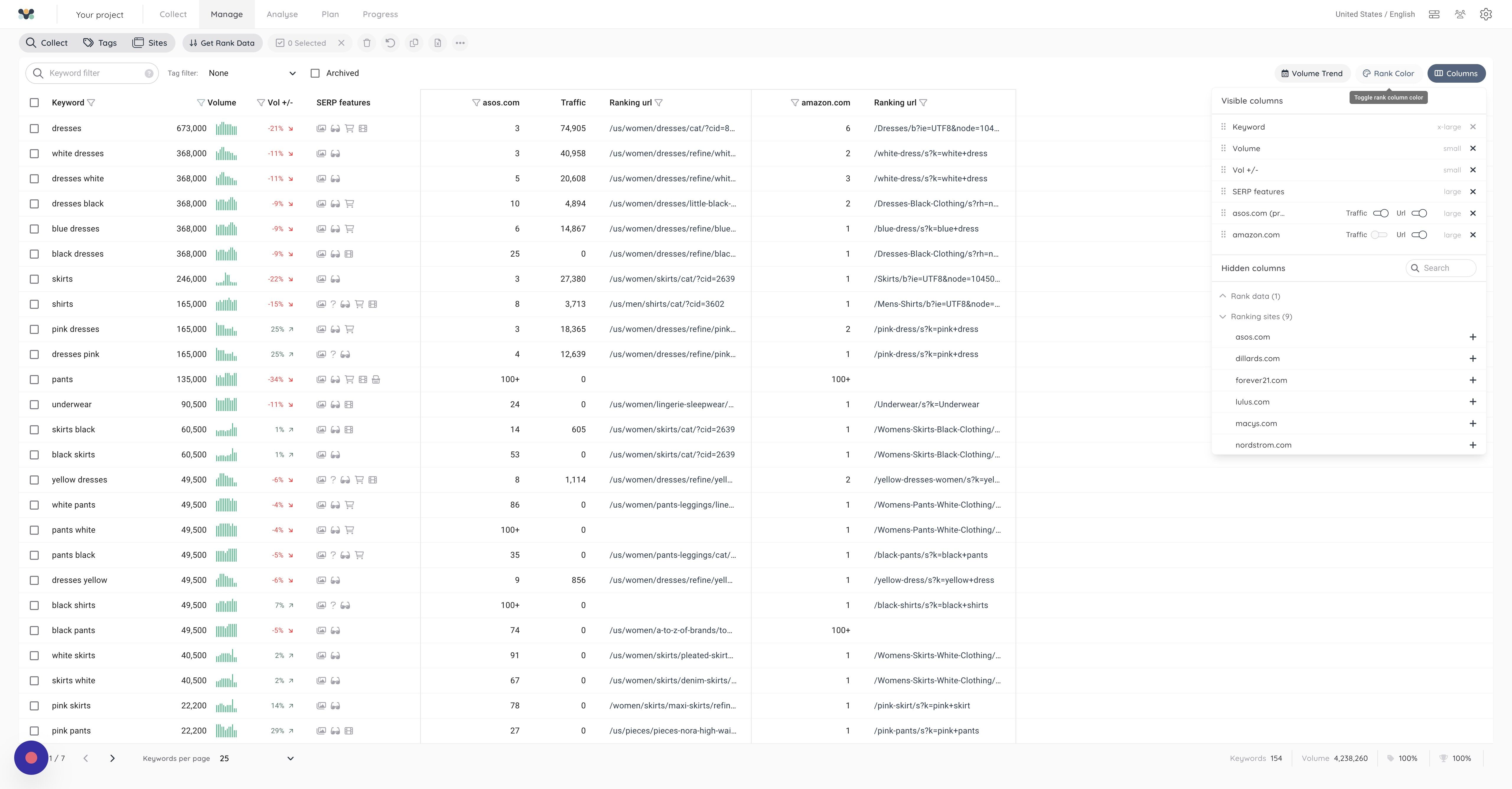 Screenshot of: Click "Rank Color"