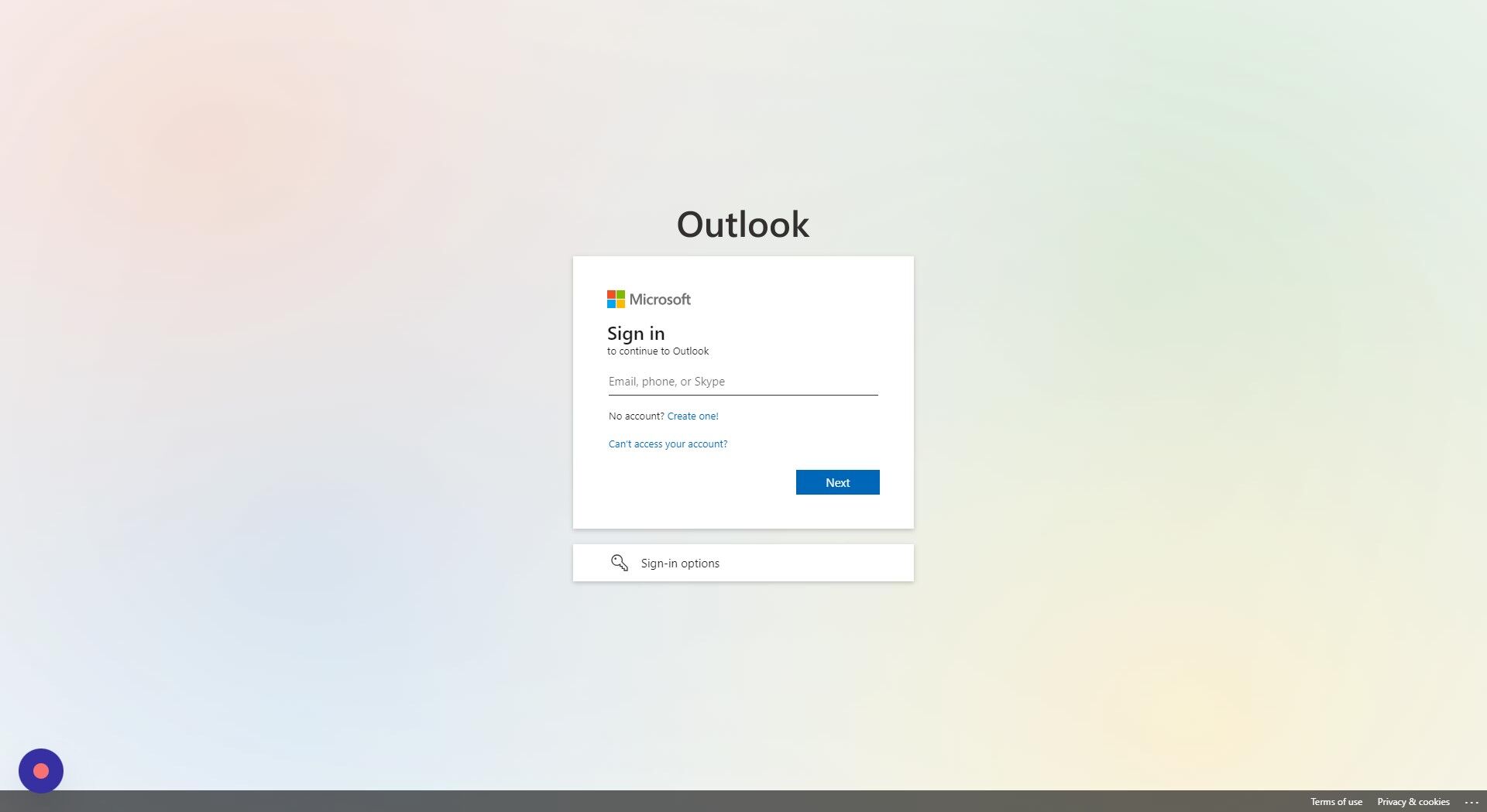 Screenshot of: Type your email address.