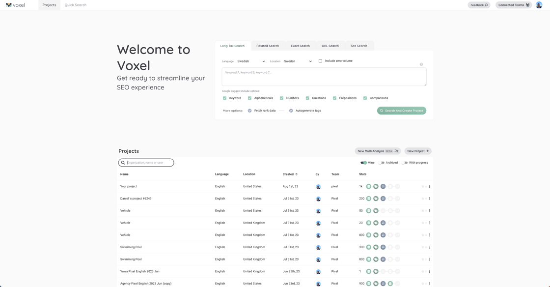 Screenshot of: Navigate to https://app.voxeltool.io/