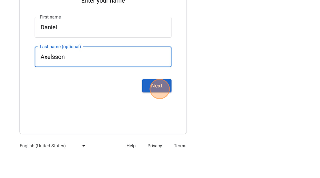 Screenshot of: Click "Next"
