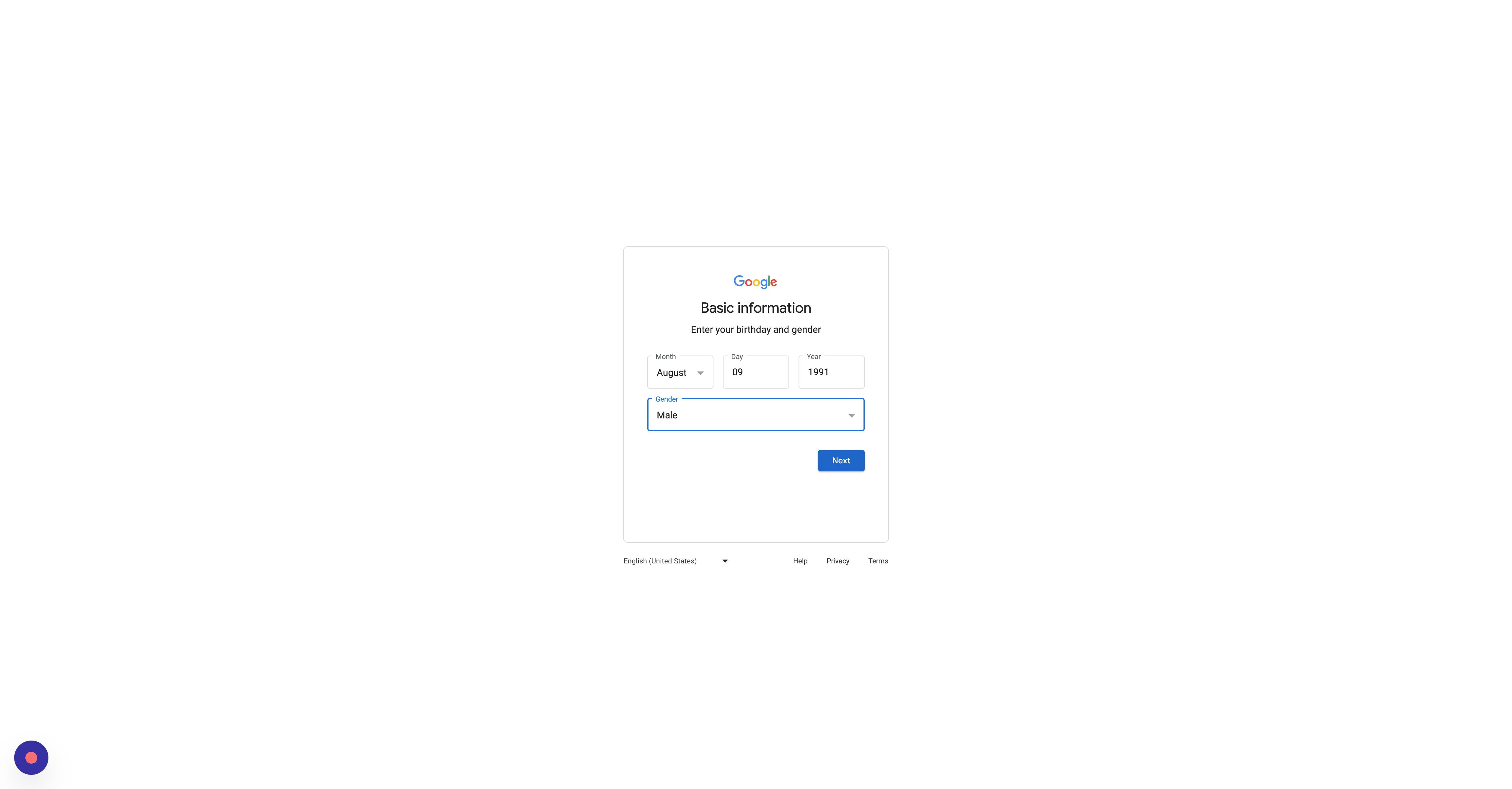 Screenshot of: Click "Next"