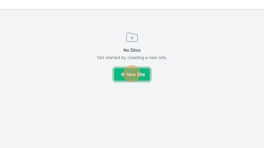 Screenshot of: Click "New Site"