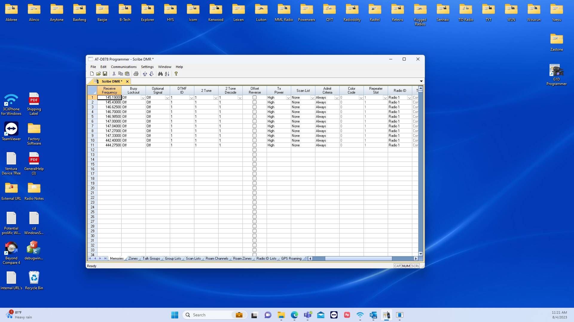 Screenshot of: Scroll towards the right, in the software, until you find the "Scan List" column. 