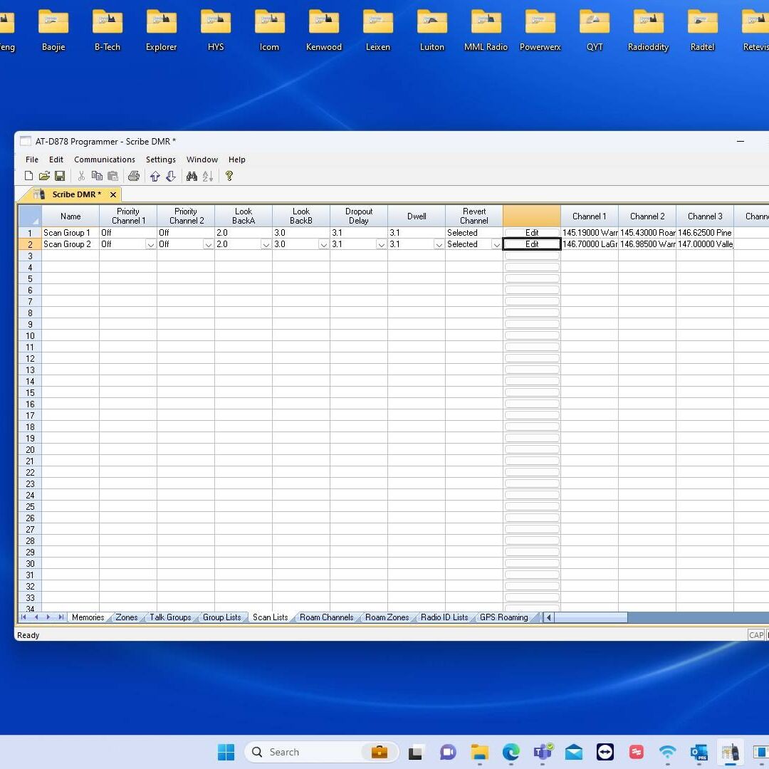 Screenshot of: Click on Memories located at the bottom of your software window. The created scan groups need to be assigned to a memory in order to function.
