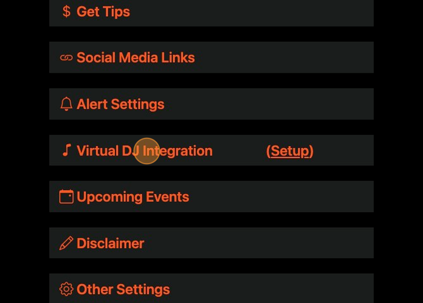 Screenshot of: Click Virtual DJ Integration