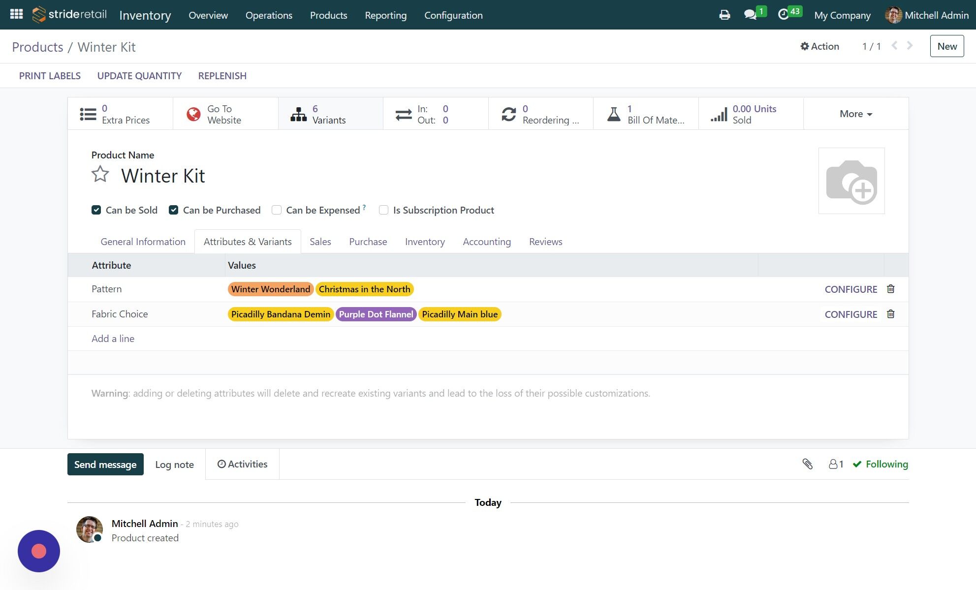 Screenshot of: Click "Variants"