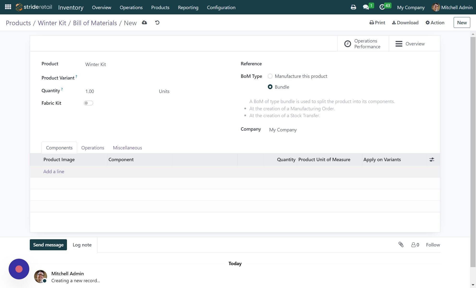 Screenshot of: Click "Add a line"