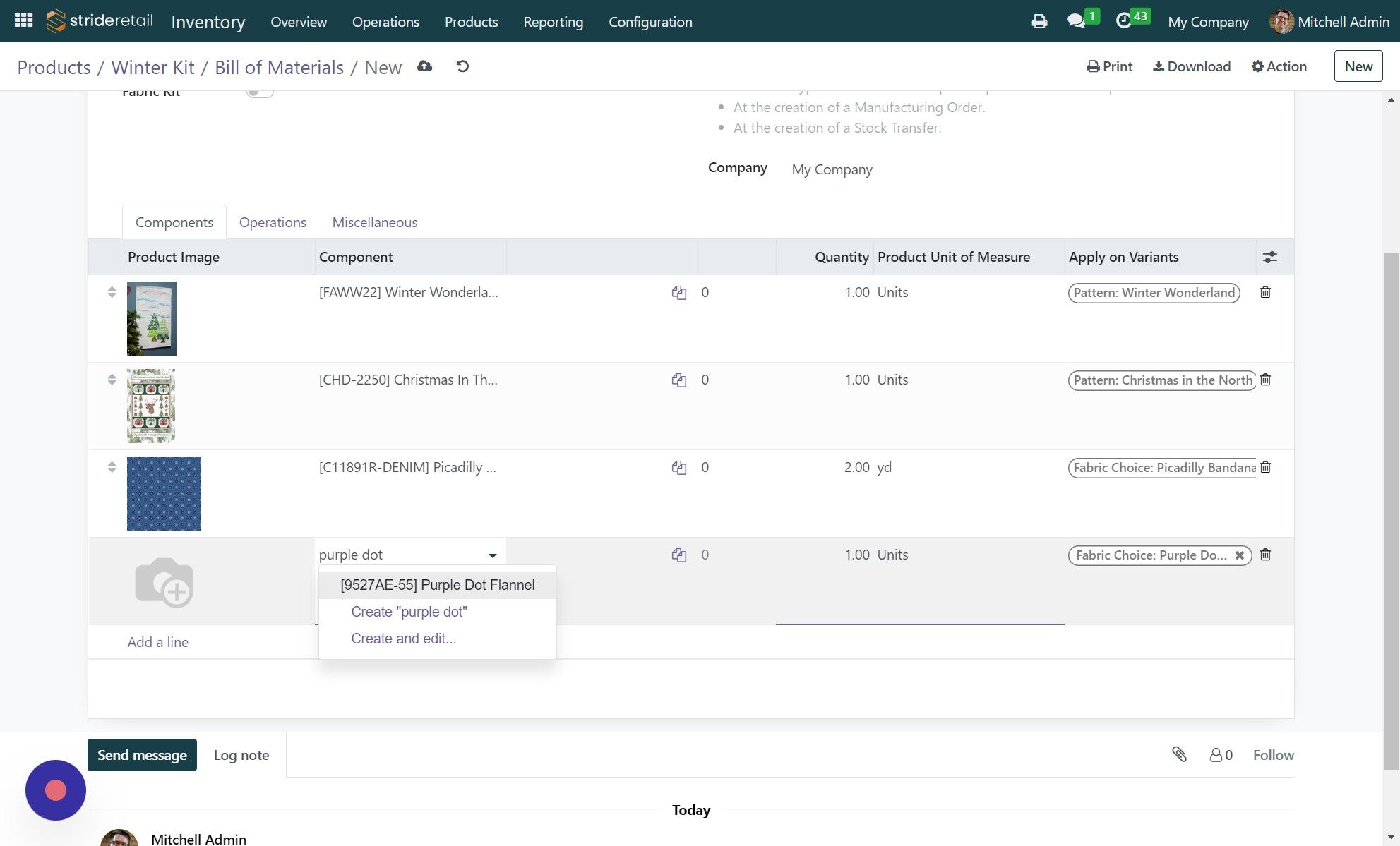 Screenshot of: Click "[9527AE-55] Purple Dot Flannel"