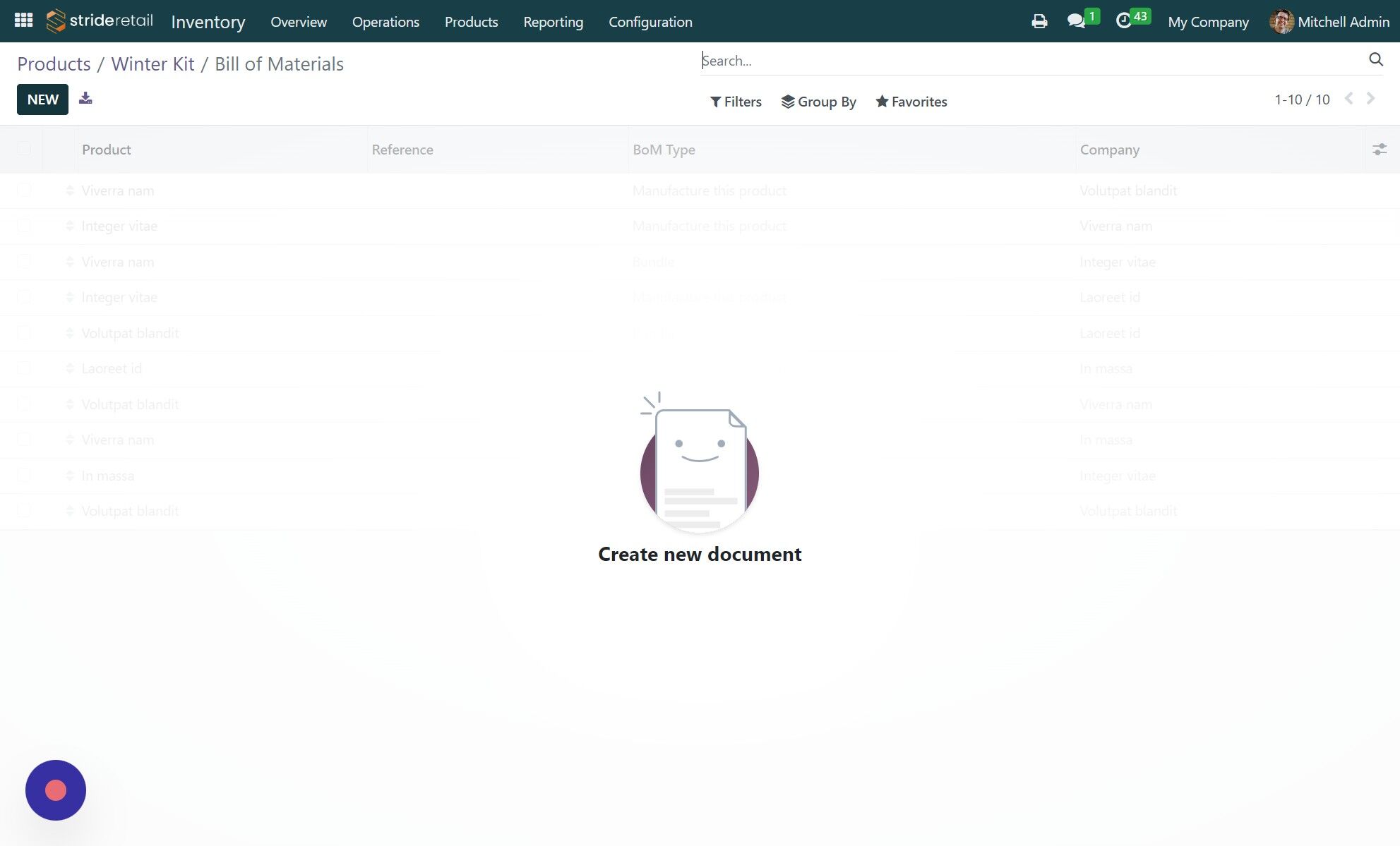 Screenshot of: Click "NEW"