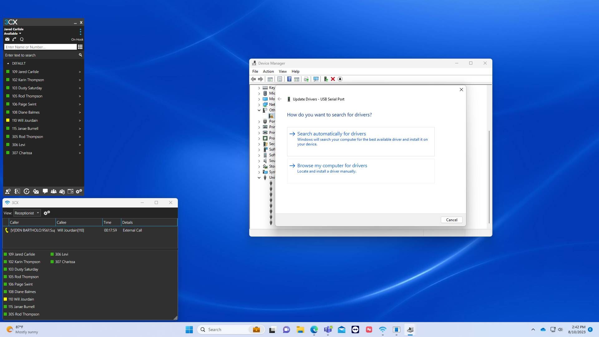 Screenshot of: Click "Browse my computer for drivers" 