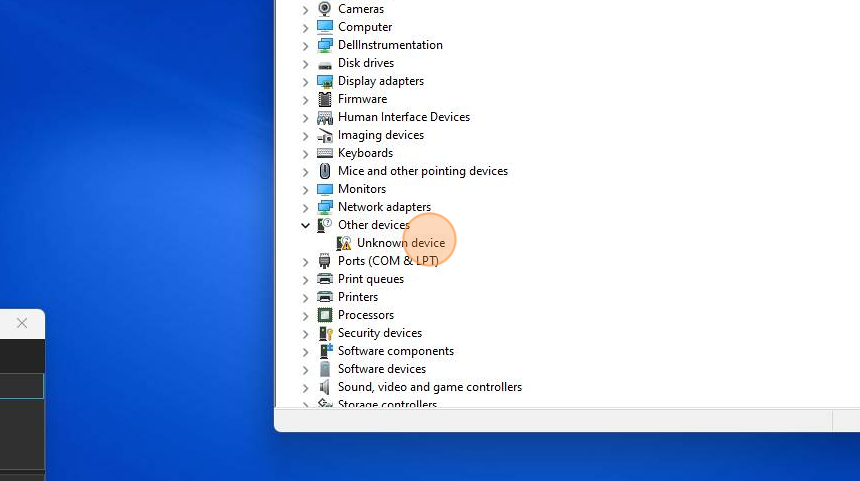 Screenshot of: Right-click "Unknown Devices". Be aware, your cable may not identify the same as my cable. Look for the cable model in device manager if you do not see "Unknown Devices".