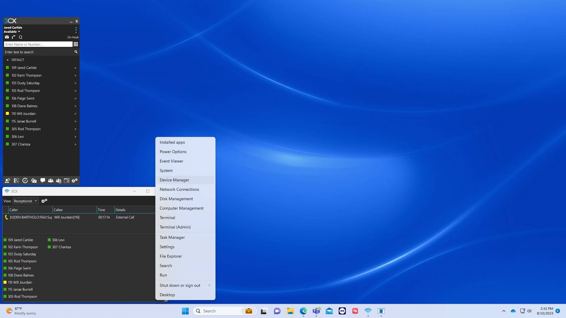 Screenshot of: Click "Device Manager"