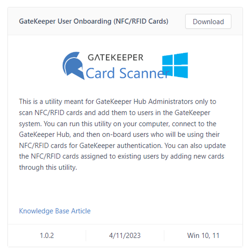 How to register the NFC/RFID card for an existing GateKeeper user