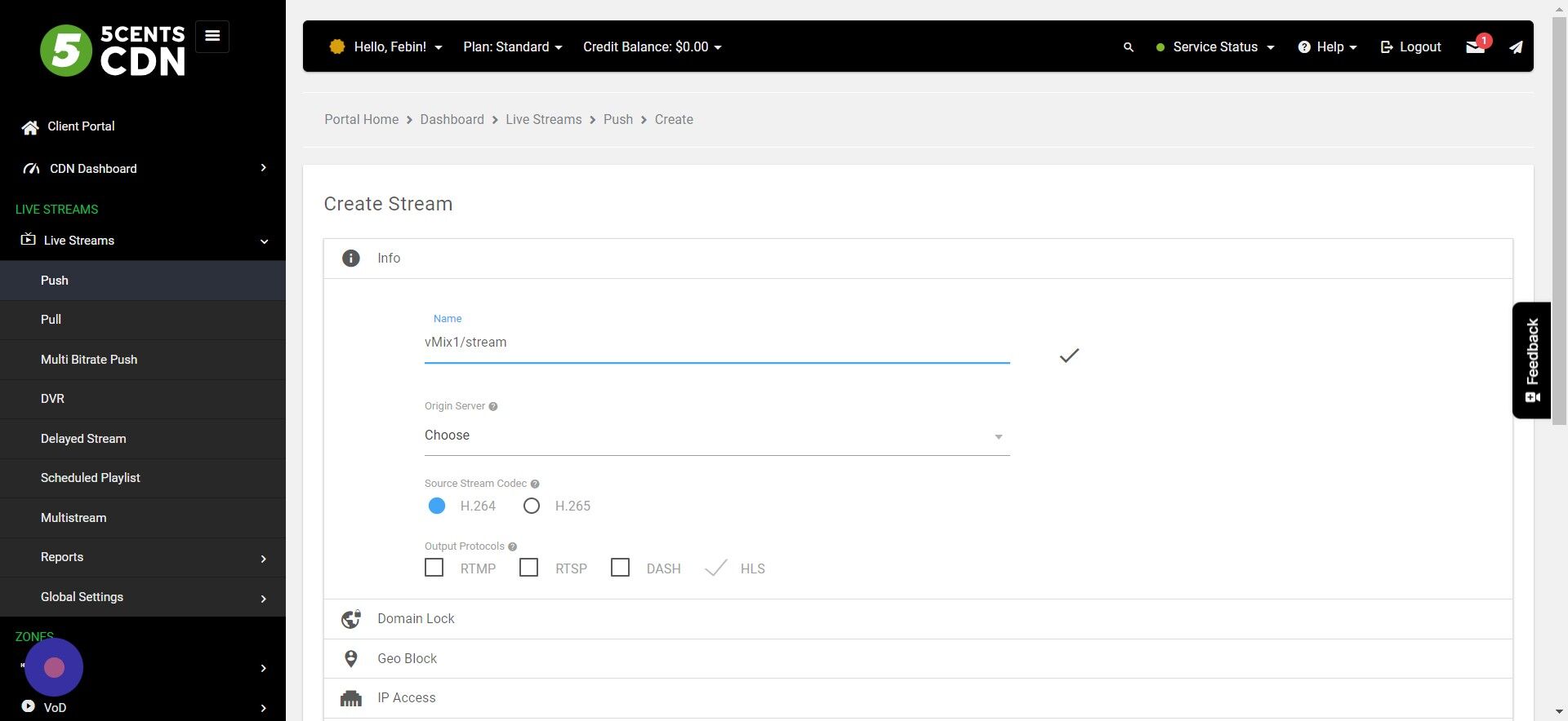 Screenshot of: Choose the nearest Origin Sever to your encoder
