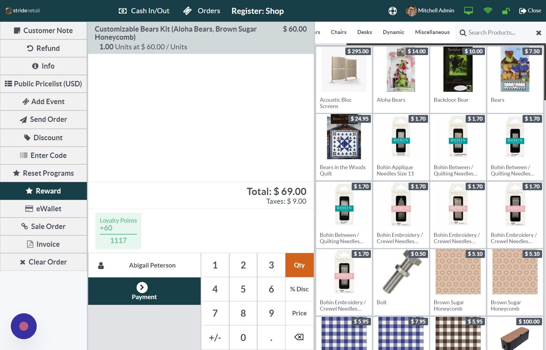 Screenshot of: Select your product.