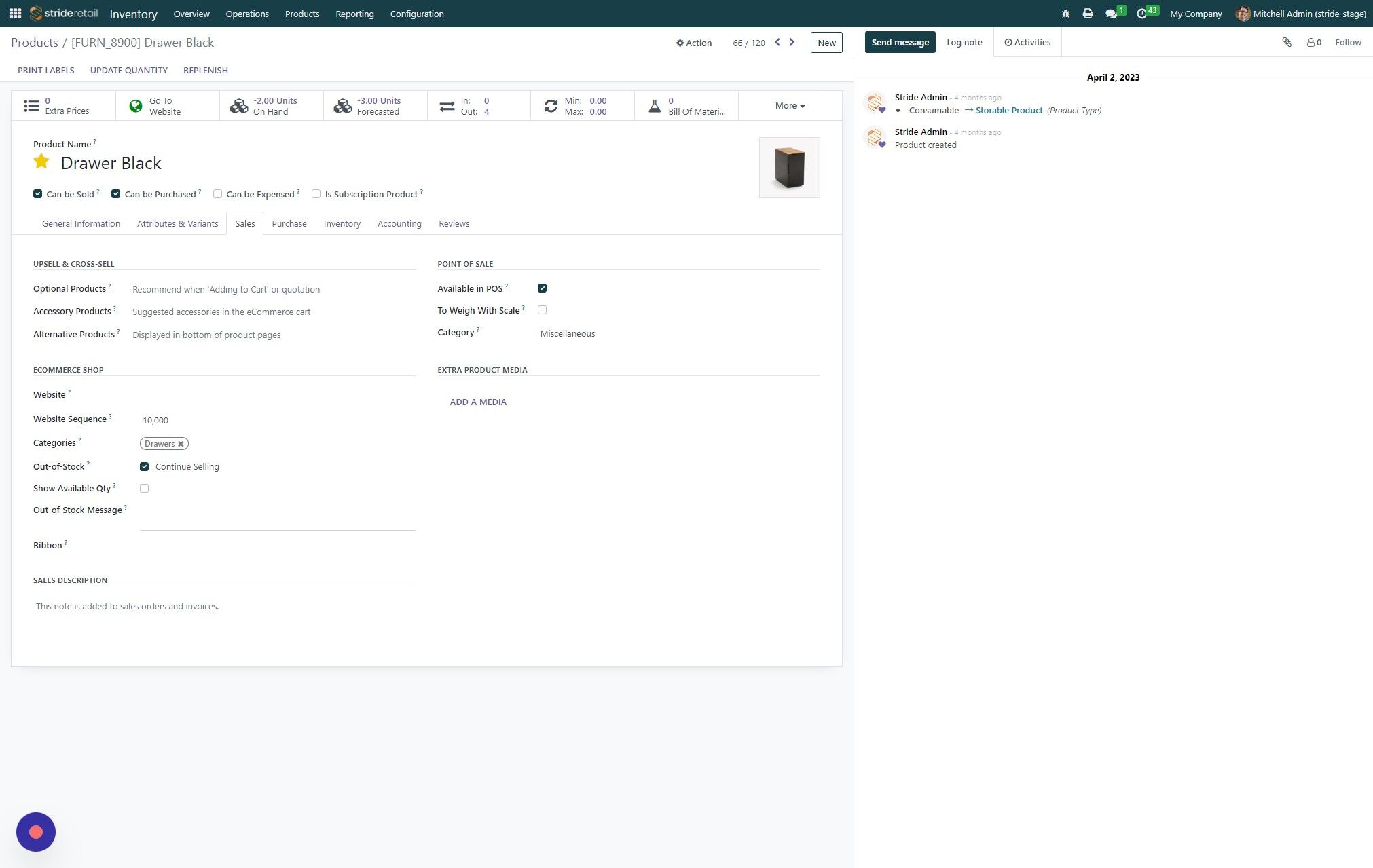 Screenshot of: Click here to edit your out of stock message.