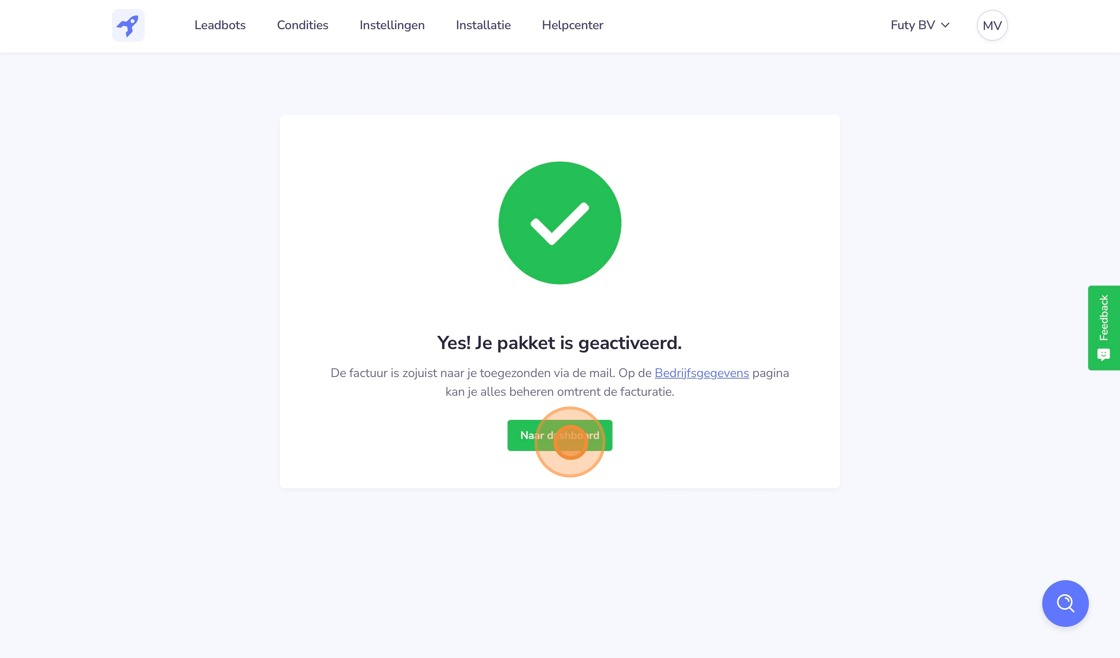 Screenshot of: After successful payment, your package is activated 🎉