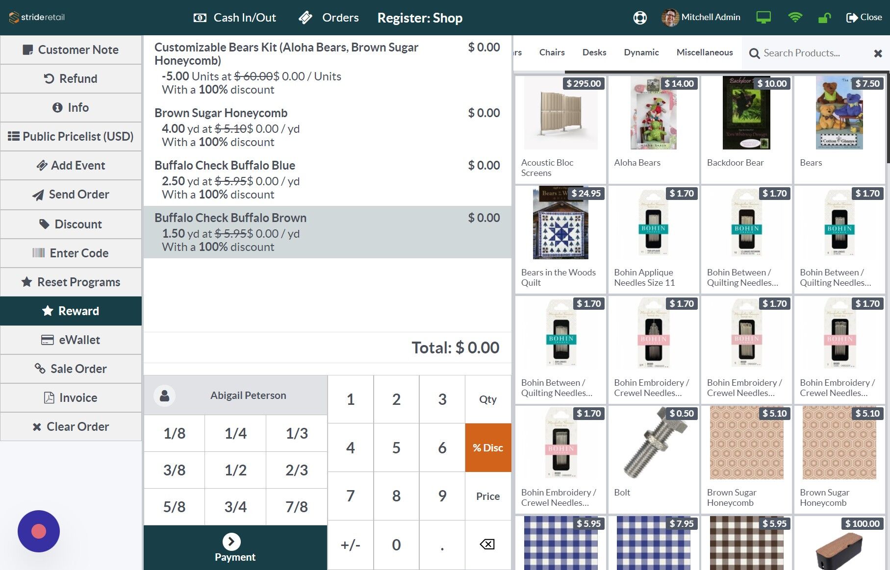 Screenshot of: We recommend creating an internal customer so you can keep these transactions organized.  This is not required, but will help you track these transactions if you desire.

Click the "customer" button