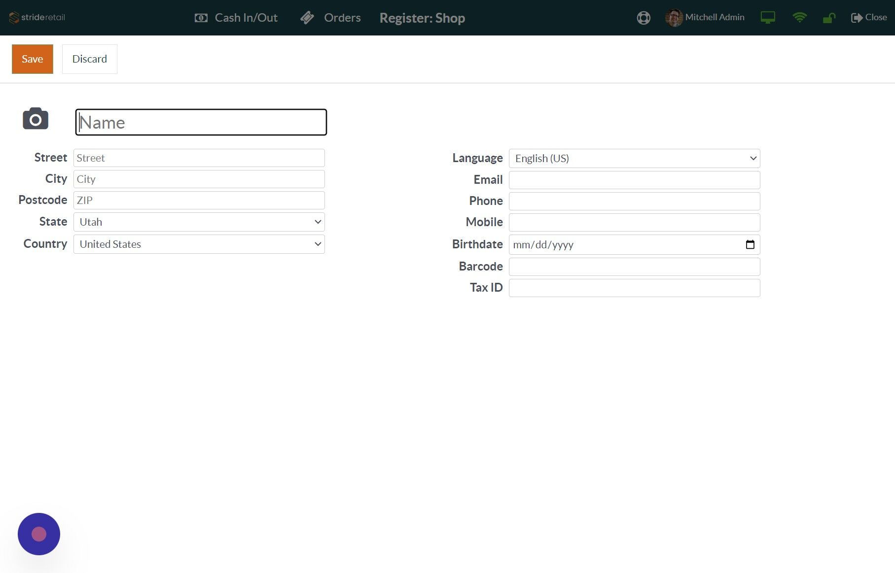 Screenshot of: Click the "Name" field.