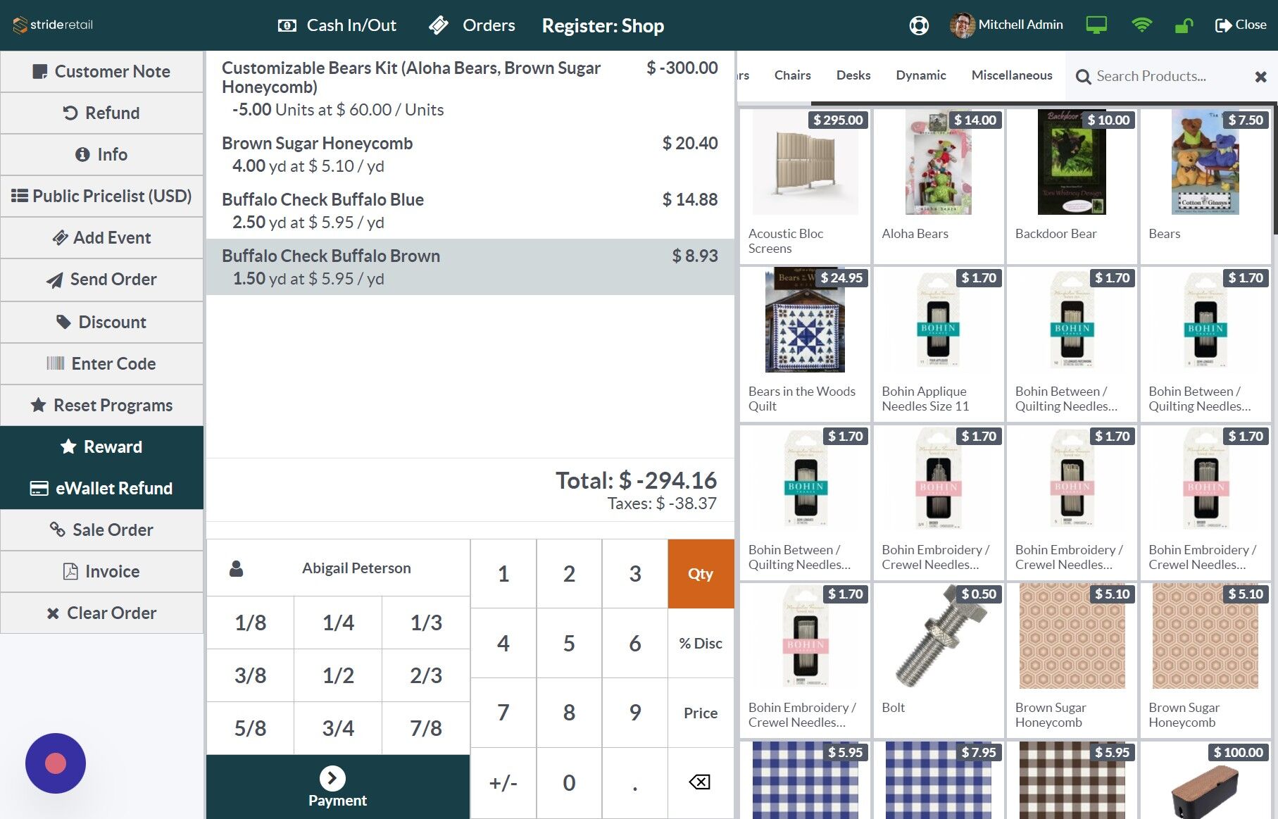 Screenshot of: Once all the quantities consumed are entered you will need to discount all the products 100% so you don't have to pay for them.  

The transfer journal entries will still be made, but at this time we don't want to have to pay for the products because we already have.